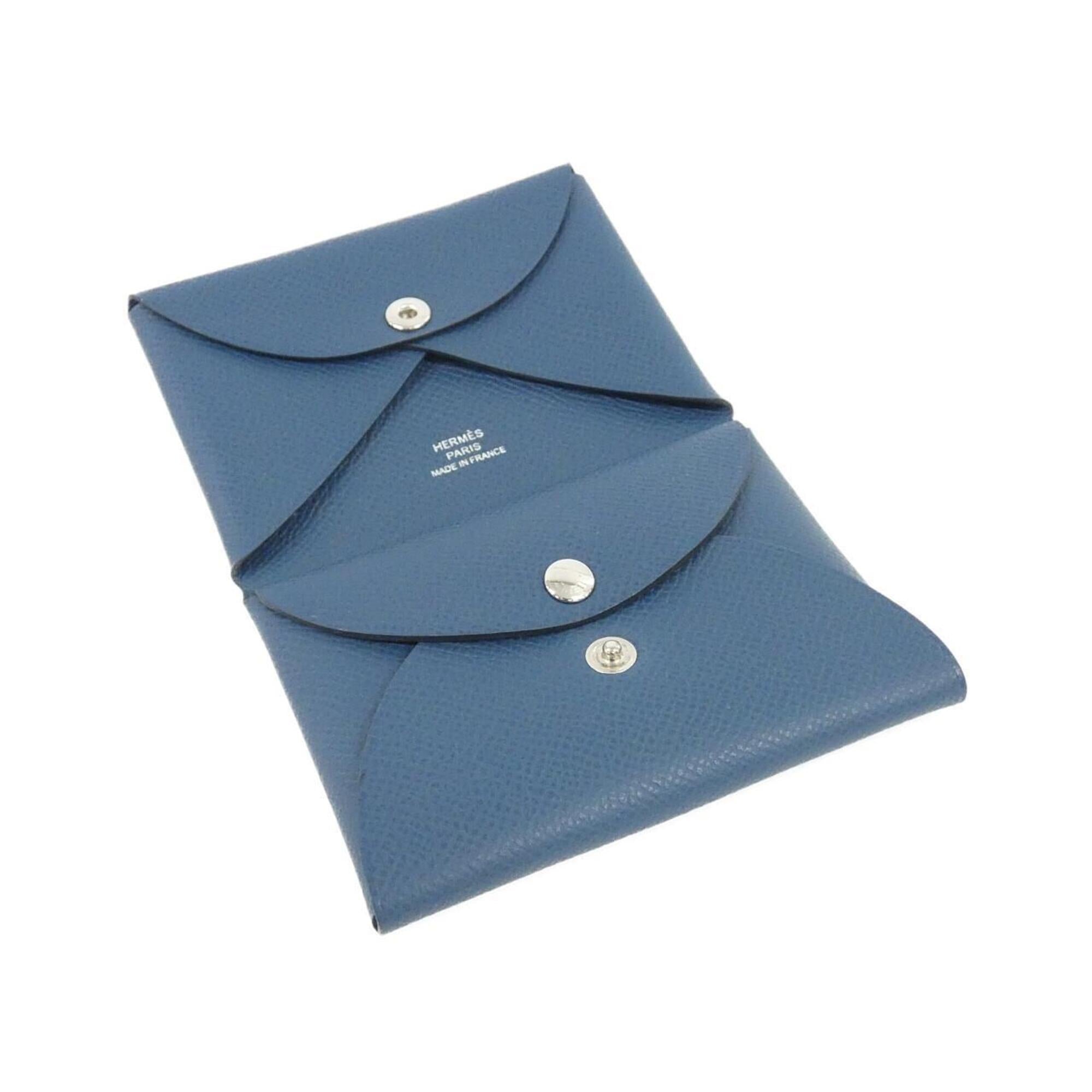 Hermes Blue Epsom Leather Coin Purse/Coin Case (Pre-Owned)