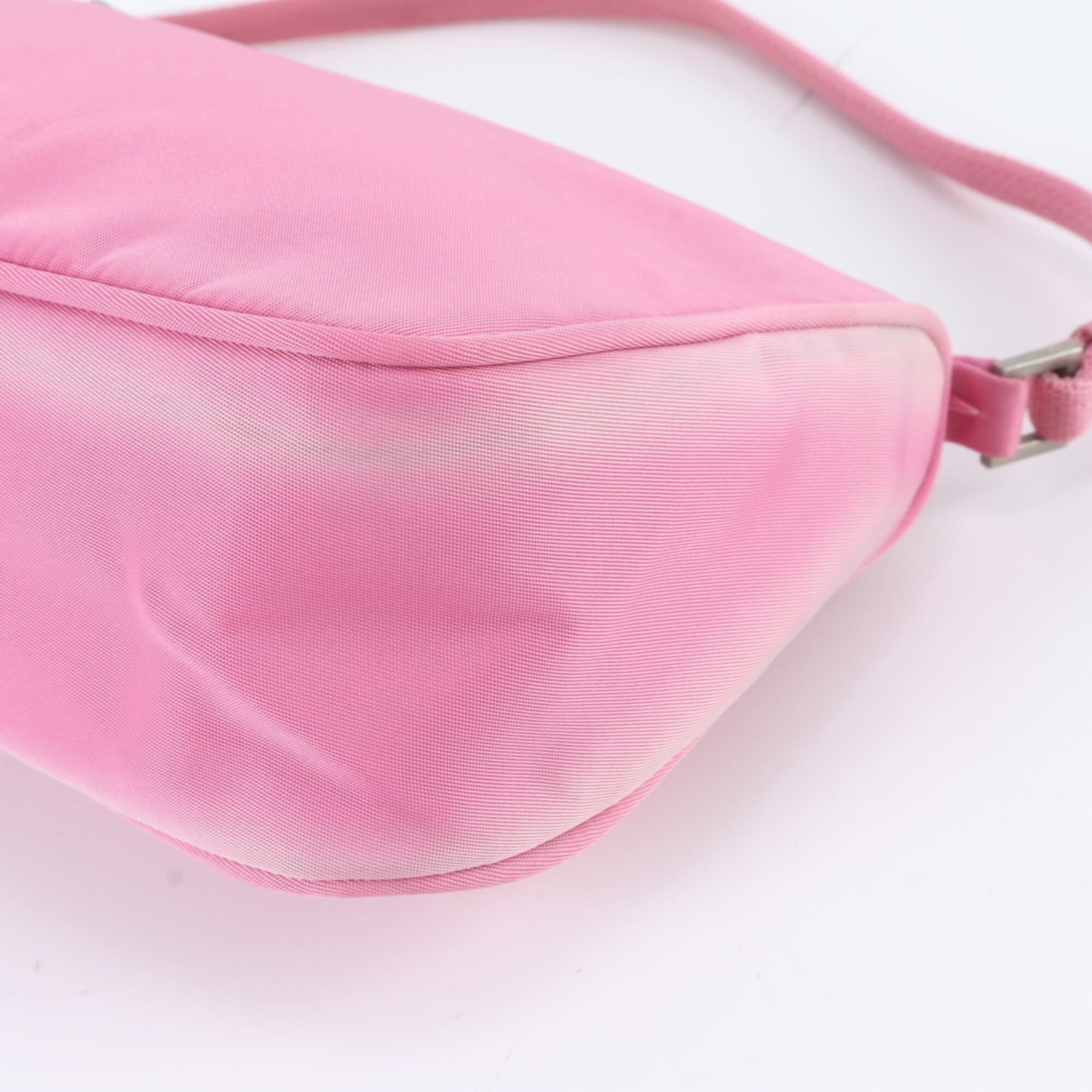 Prada Pink Nylon Leather Handbag Pouch (Pre-Owned)