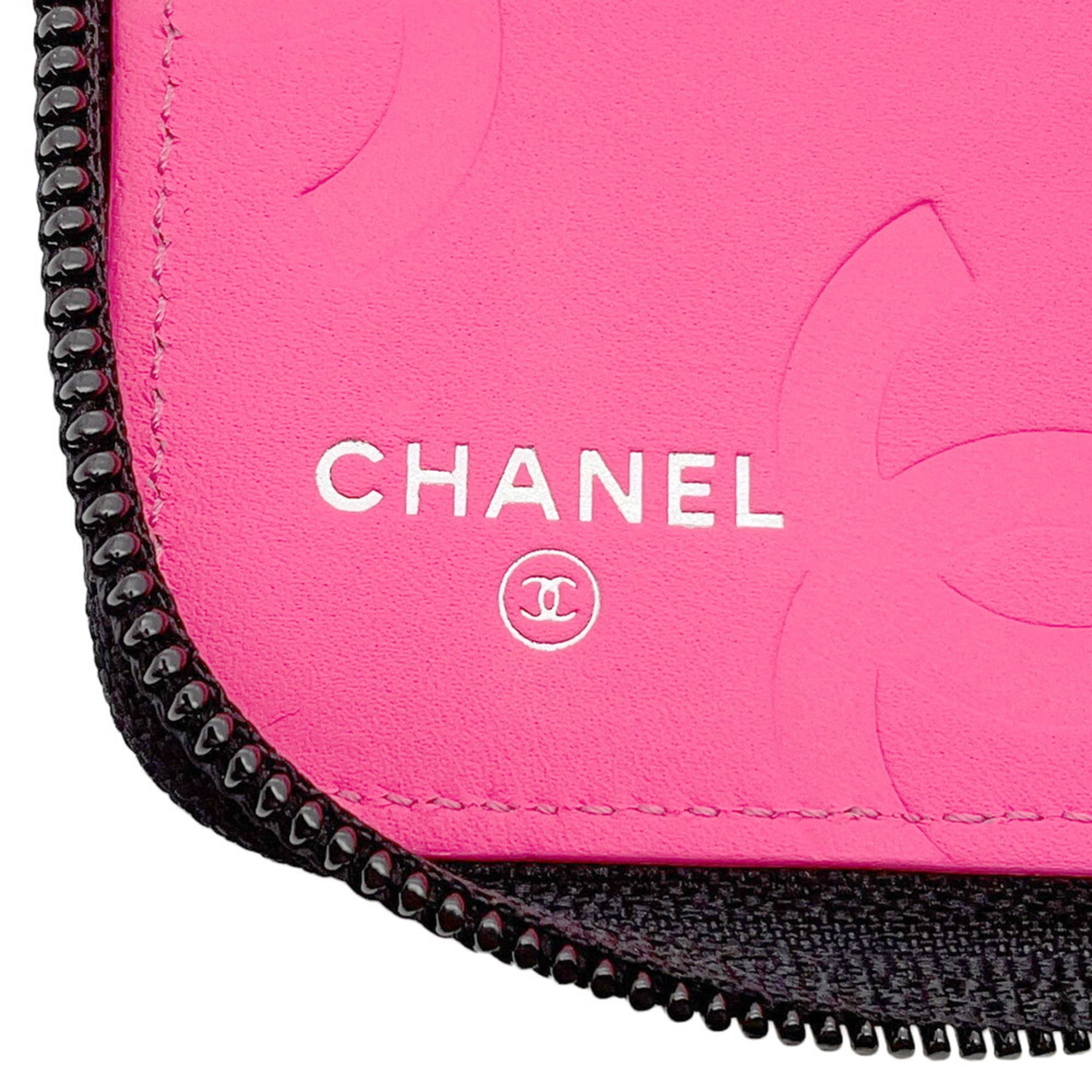 Chanel Black Leather Long Wallet (Bi-Fold) (Pre-Owned)