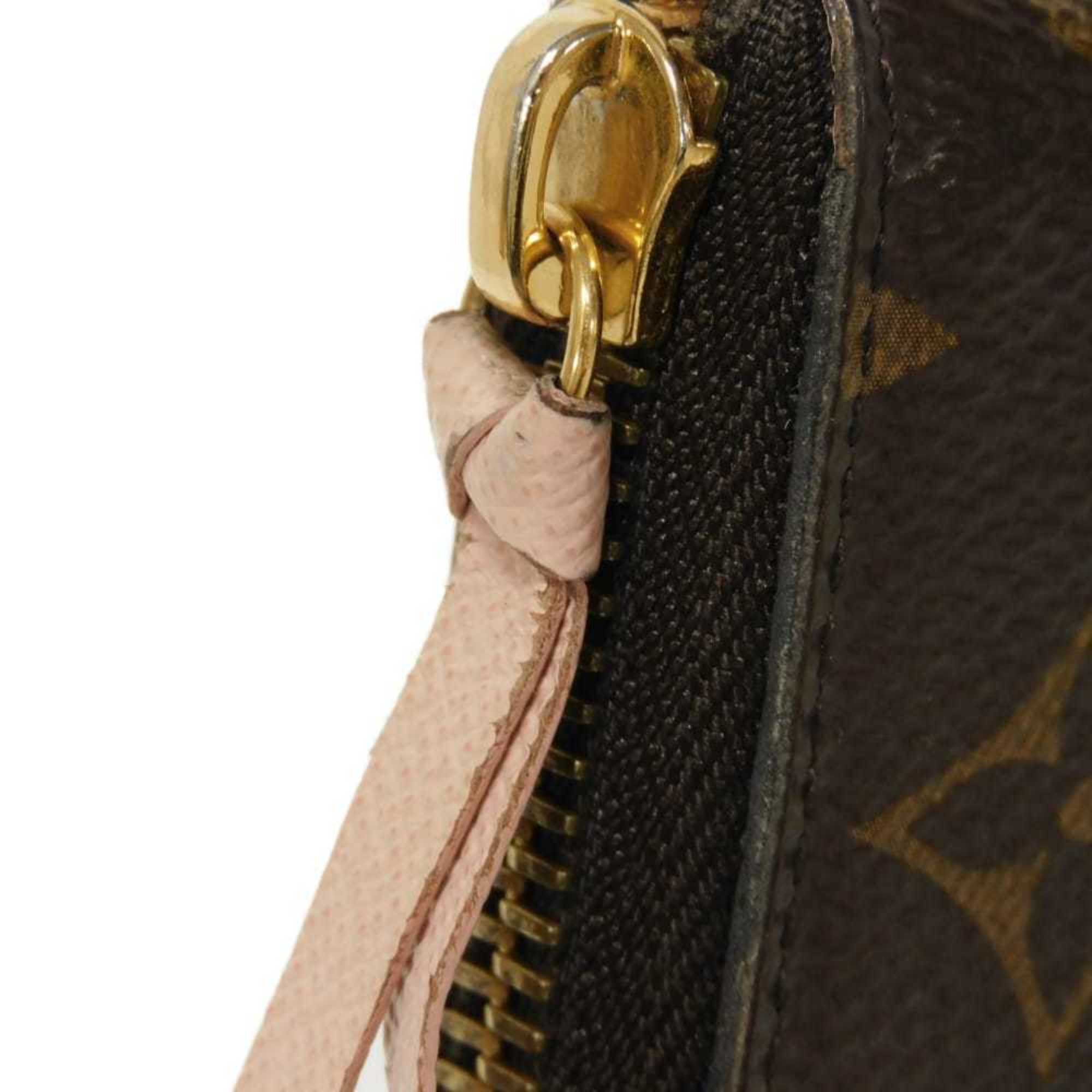 Louis Vuitton Brown Monogram Pink Rose Ballerine Monogram Canvas Leather Long Wallet (Bi-Fold) (Pre-Owned)
