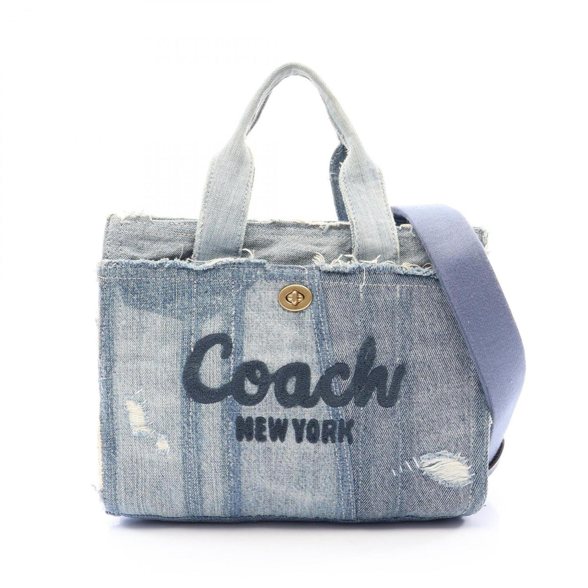 Coach Blue Denim Handbag Tote Bag (Pre-Owned)