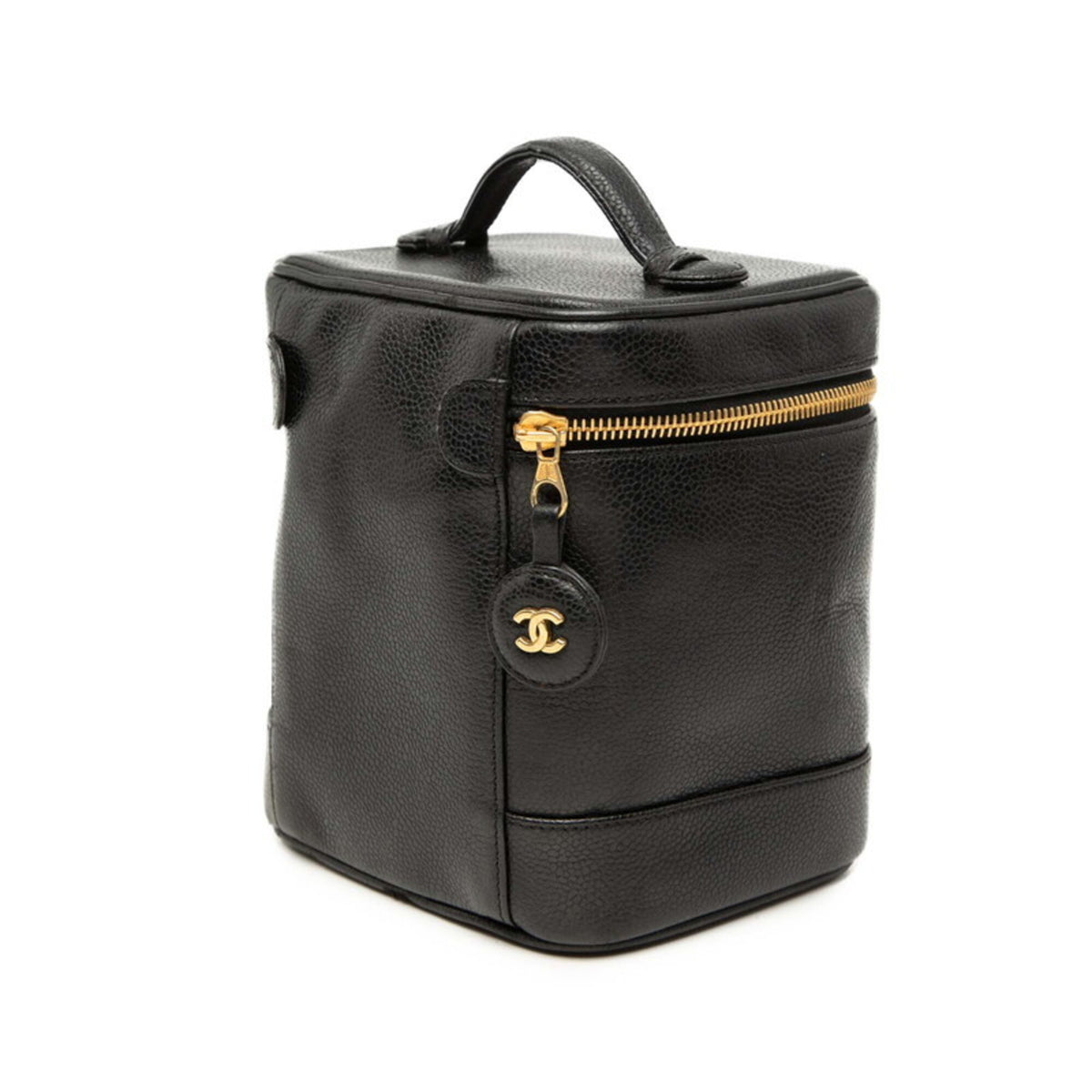 Chanel Black Grained Calfskin Handbag Vanity Bag (Pre-Owned)