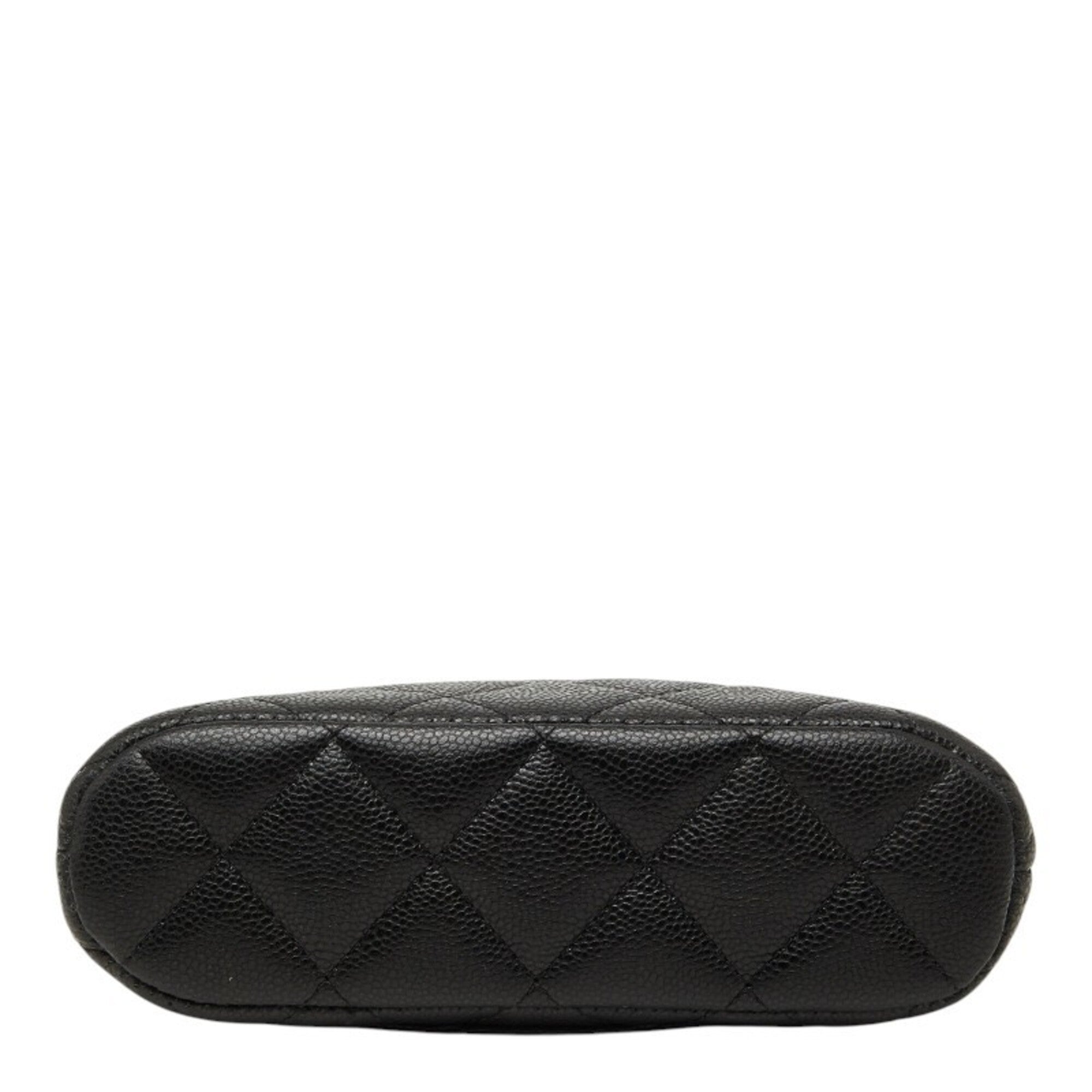 Chanel Black Grained Calfskin Pochette Shoulder Bag (Pre-Owned)