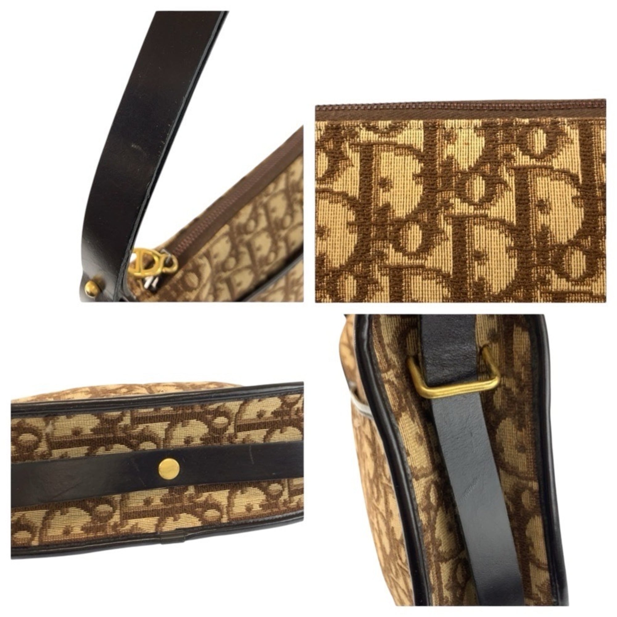 Christian Dior Brown Canvas Leather Handbag (Pre-Owned)