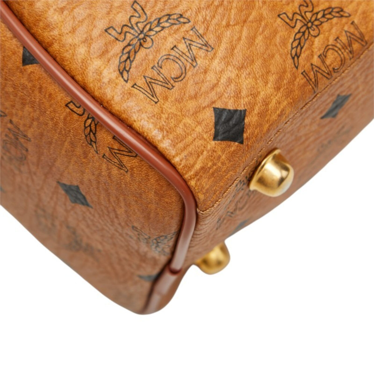 Mcm Brown Pvc Leather Boston Bag Handbag (Pre-Owned)
