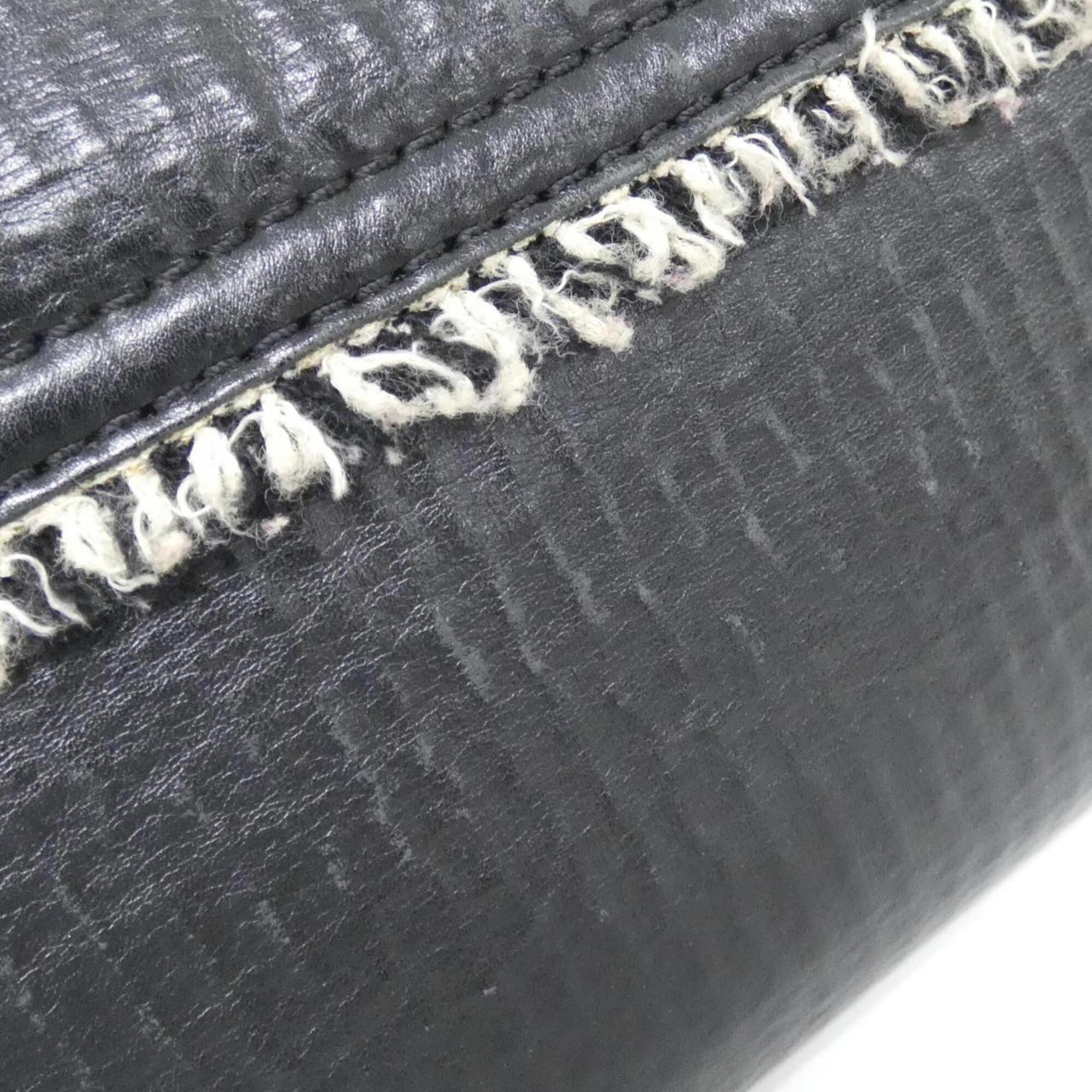 Chanel Black Tweed Leather Shoulder Bag (Pre-Owned)
