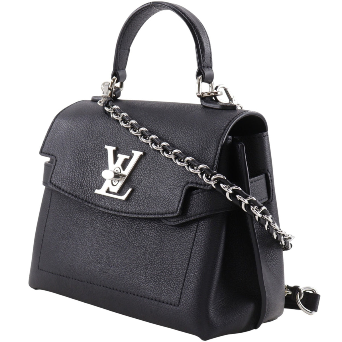 Louis Vuitton Black Leather Handbag (Pre-Owned)