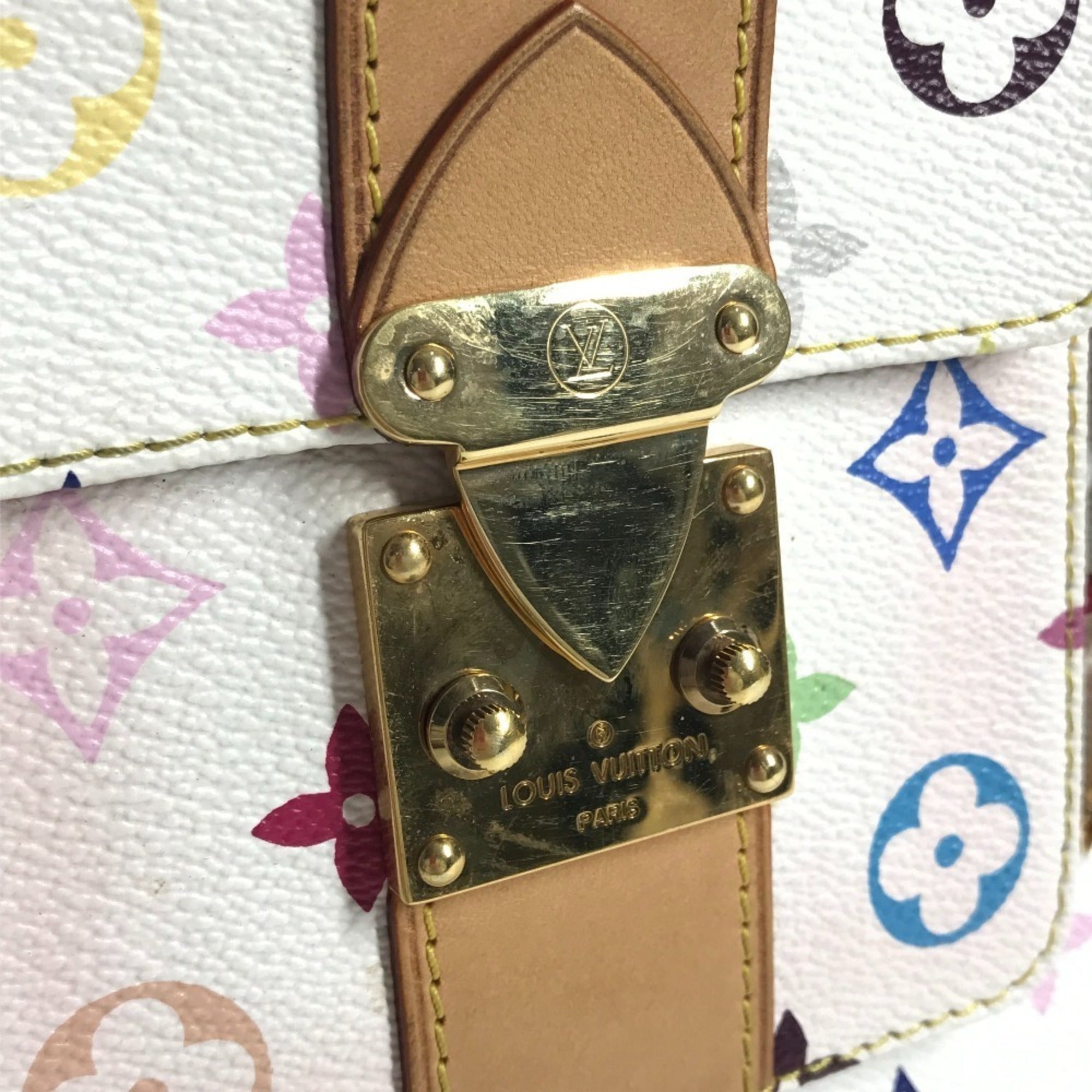 Louis Vuitton Blanc Monogram Multicolore Handbag Tote Bag (Pre-Owned)