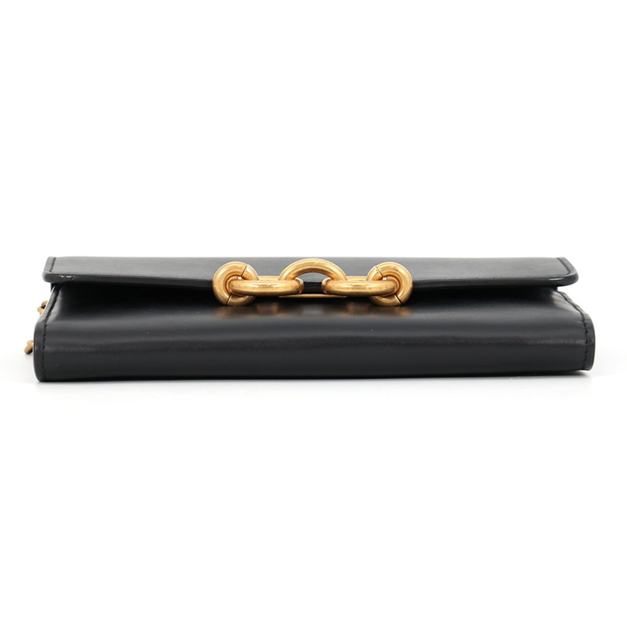 Yves Saint Laurent Black Leather Chain/Shoulder Wallet (Pre-Owned)