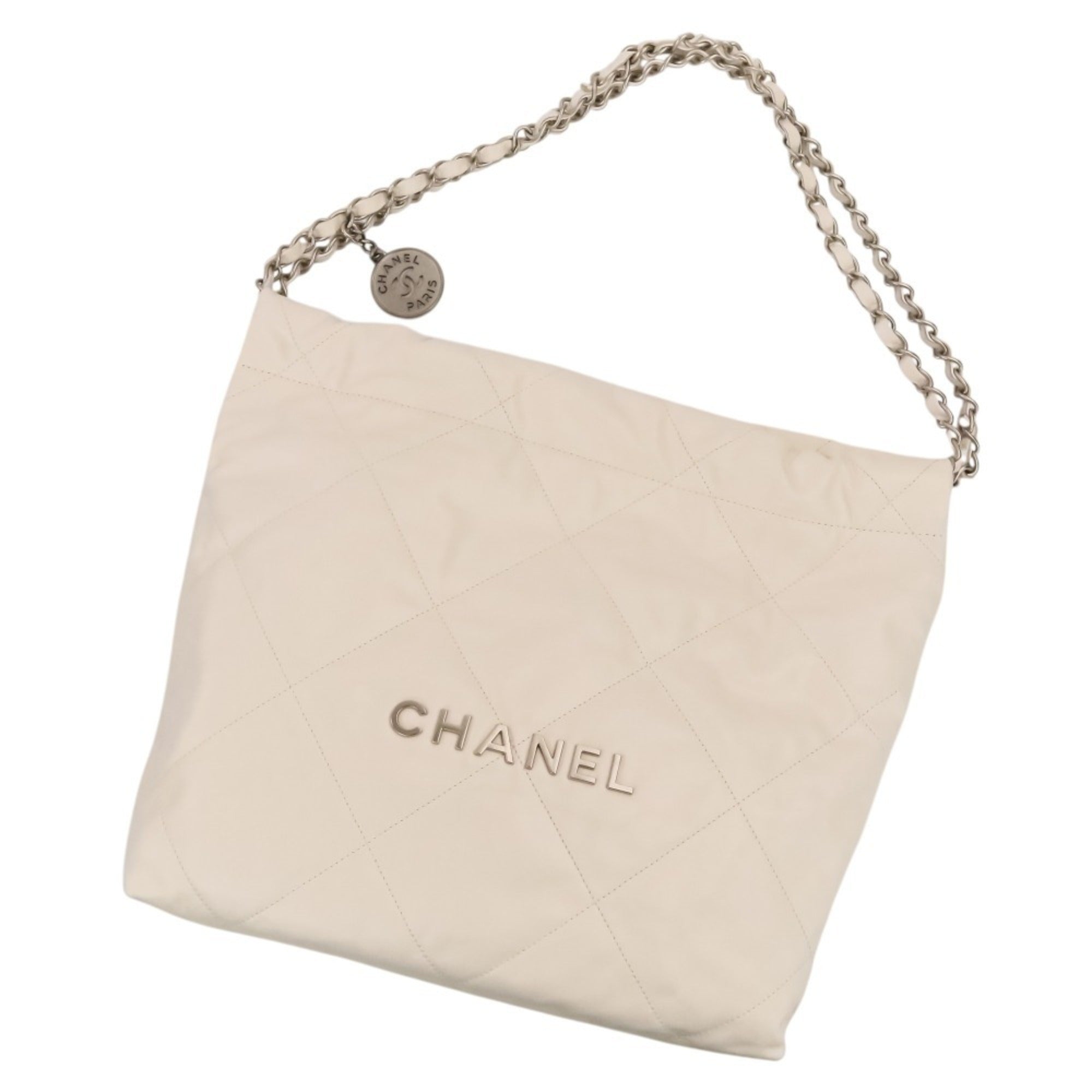 Chanel White Leather Shoulder Bag (Pre-Owned)
