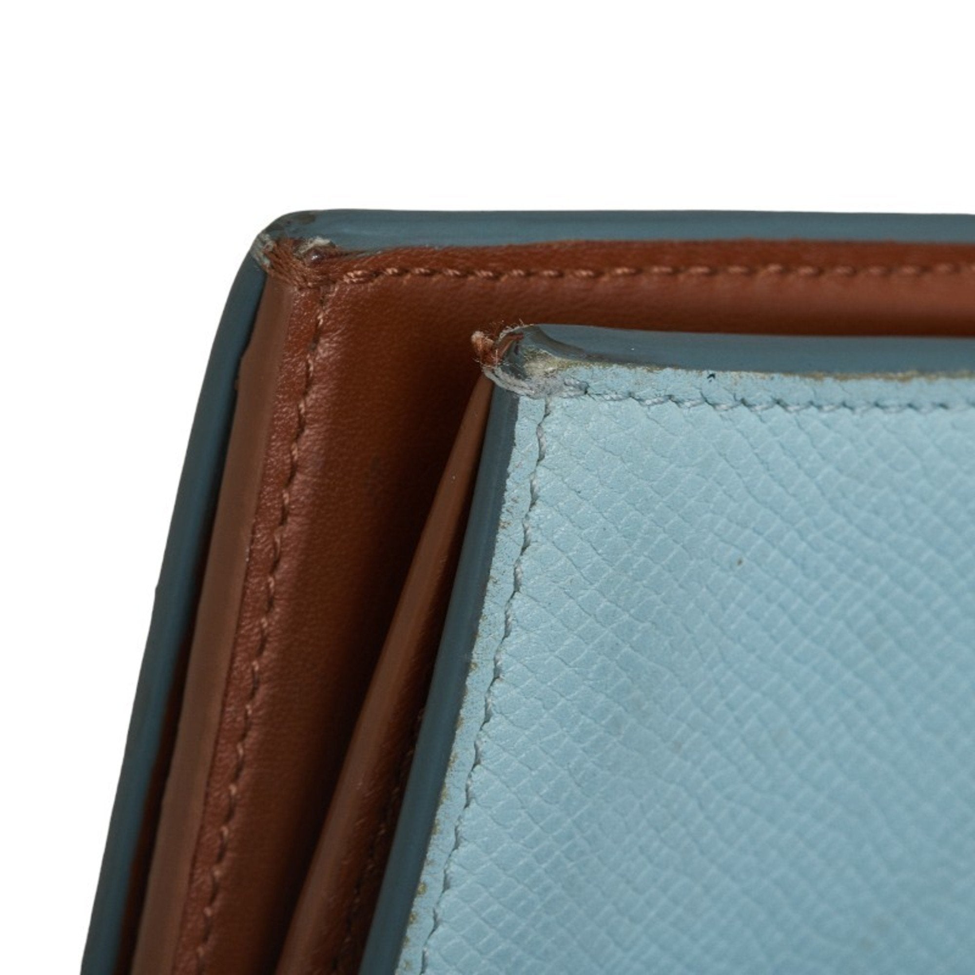 Celine Blue Brown Leather Wallet (Bi-Fold) (Pre-Owned)