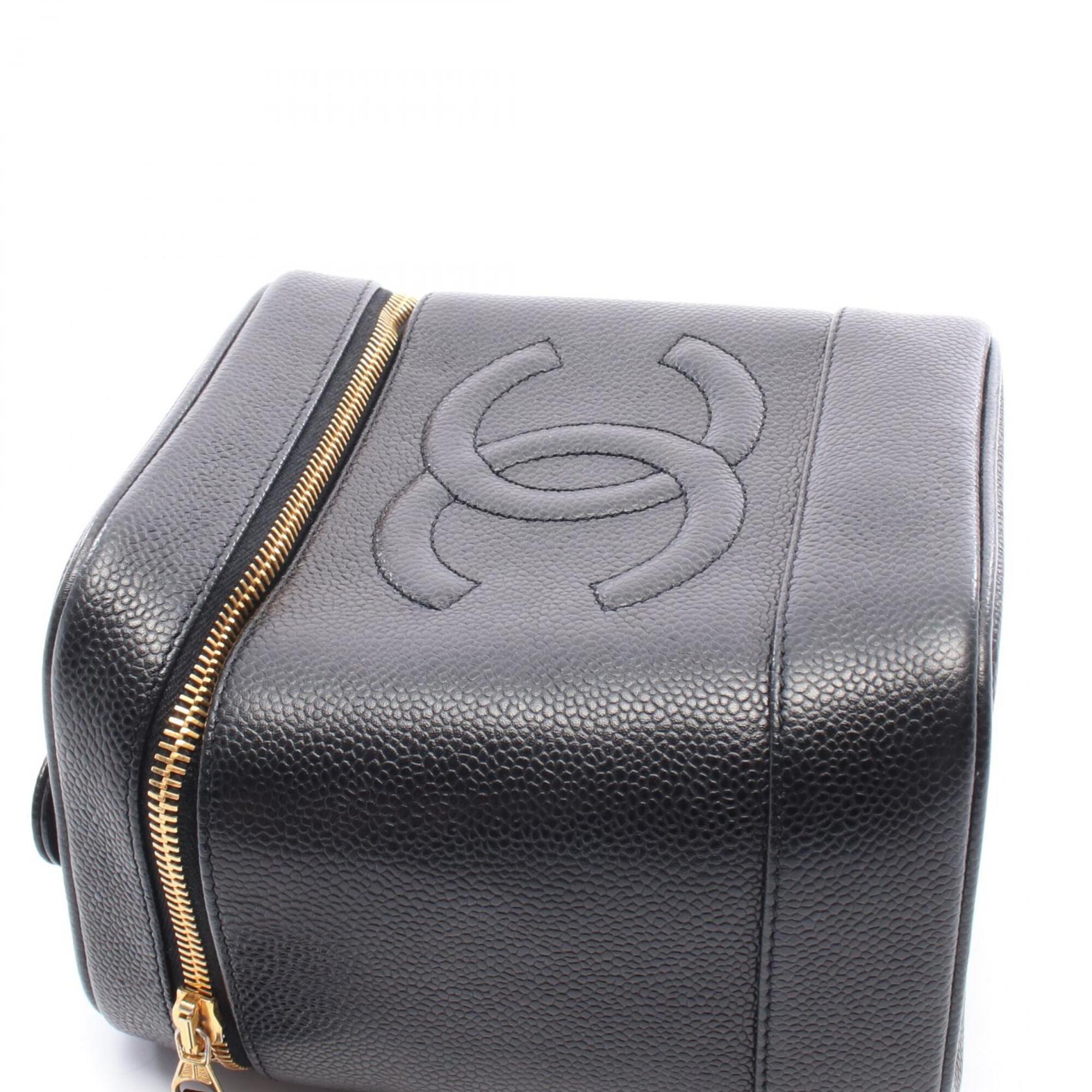 Chanel Black Grained Calfskin Handbag Vanity Bag (Pre-Owned)