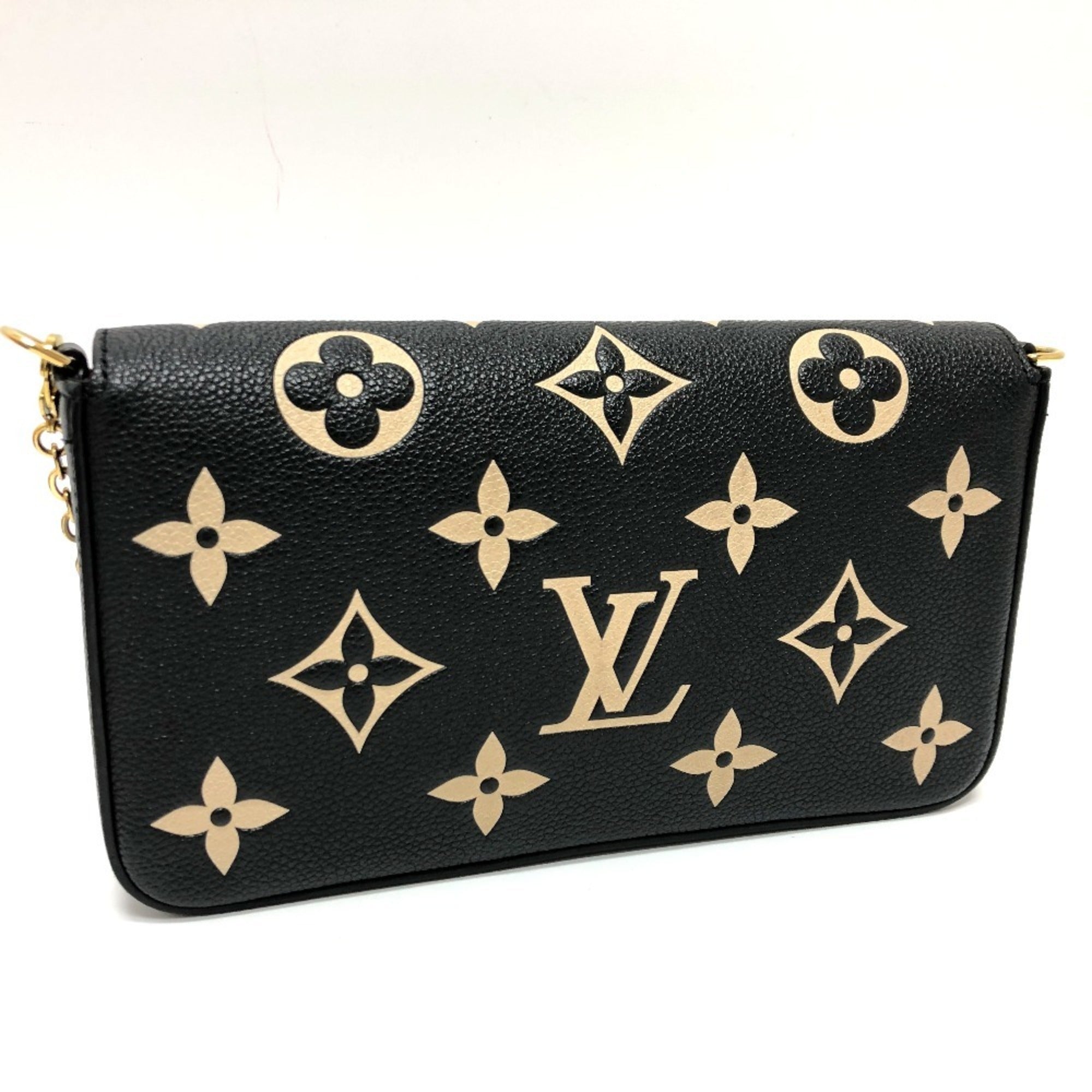 Louis Vuitton Monogram Empreinte Black Galle Monogram Empreinte Chain/Shoulder Wallet (Pre-Owned)