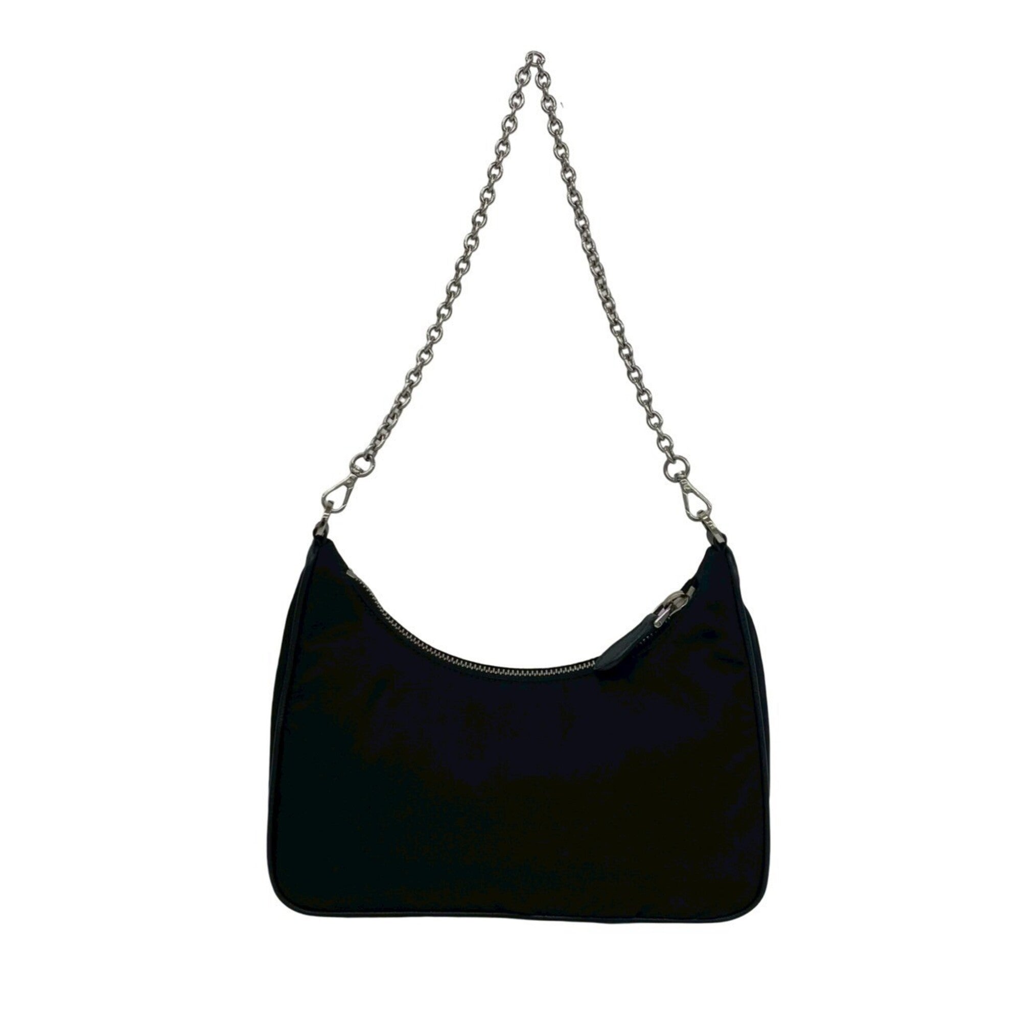 Prada Black Nylon Leather Pouch Shoulder Bag (Pre-Owned)