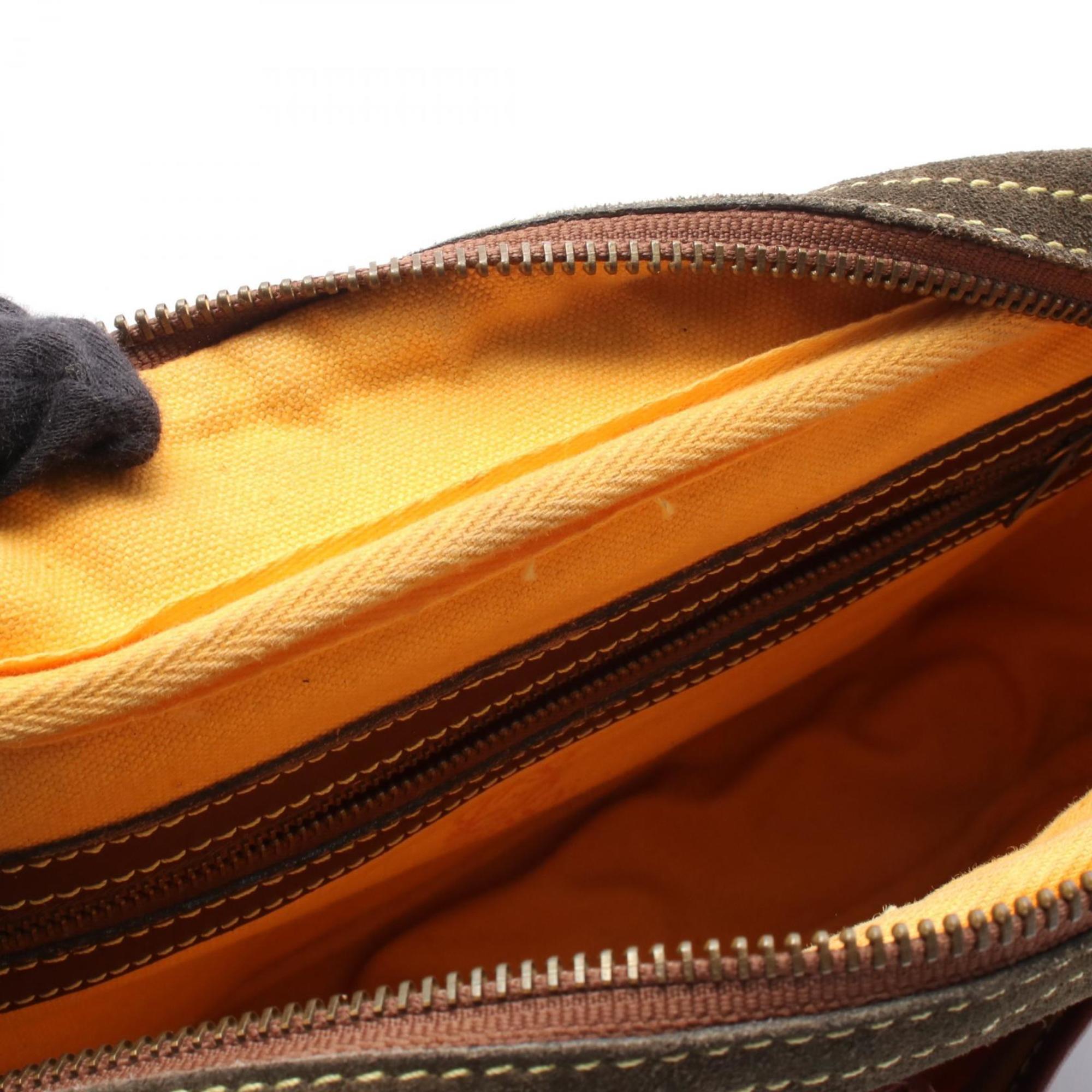 Loewe Brown Khaki Suede Leather Shoulder Bag (Pre-Owned)