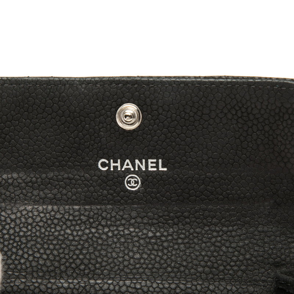 Chanel Matelasse Black Grained Calfskin Coin Purse/Coin Case (Pre-Owned)