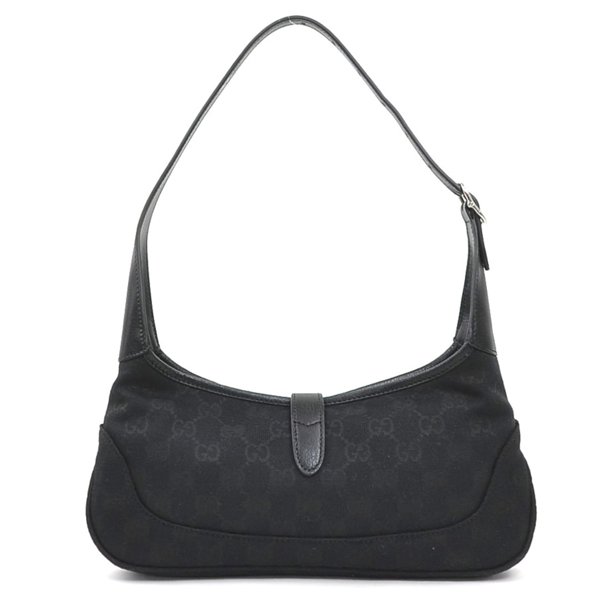Gucci Black Gg Canvas Leather Handbag (Pre-Owned)