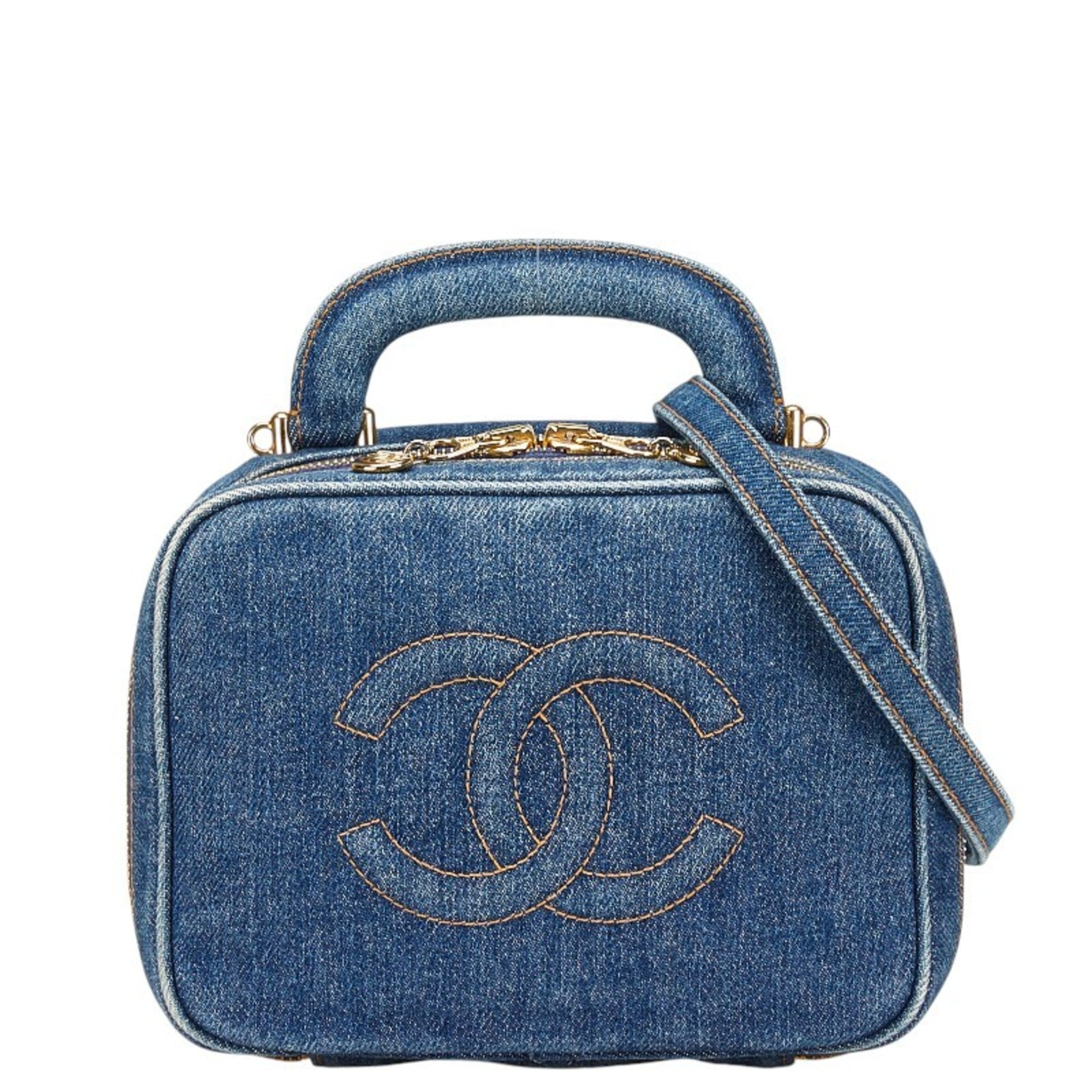 Chanel Denim Denim Shoulder Bag Vanity Bag (Pre-Owned)