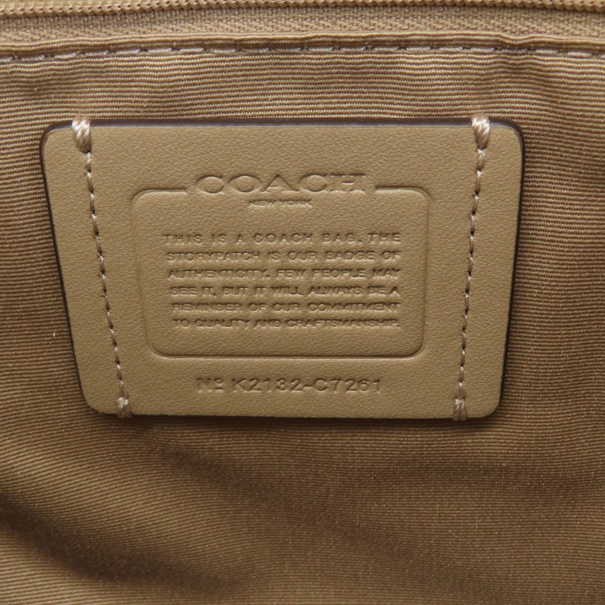 Coach Brown White Pvc Leather Handbag (Pre-Owned)