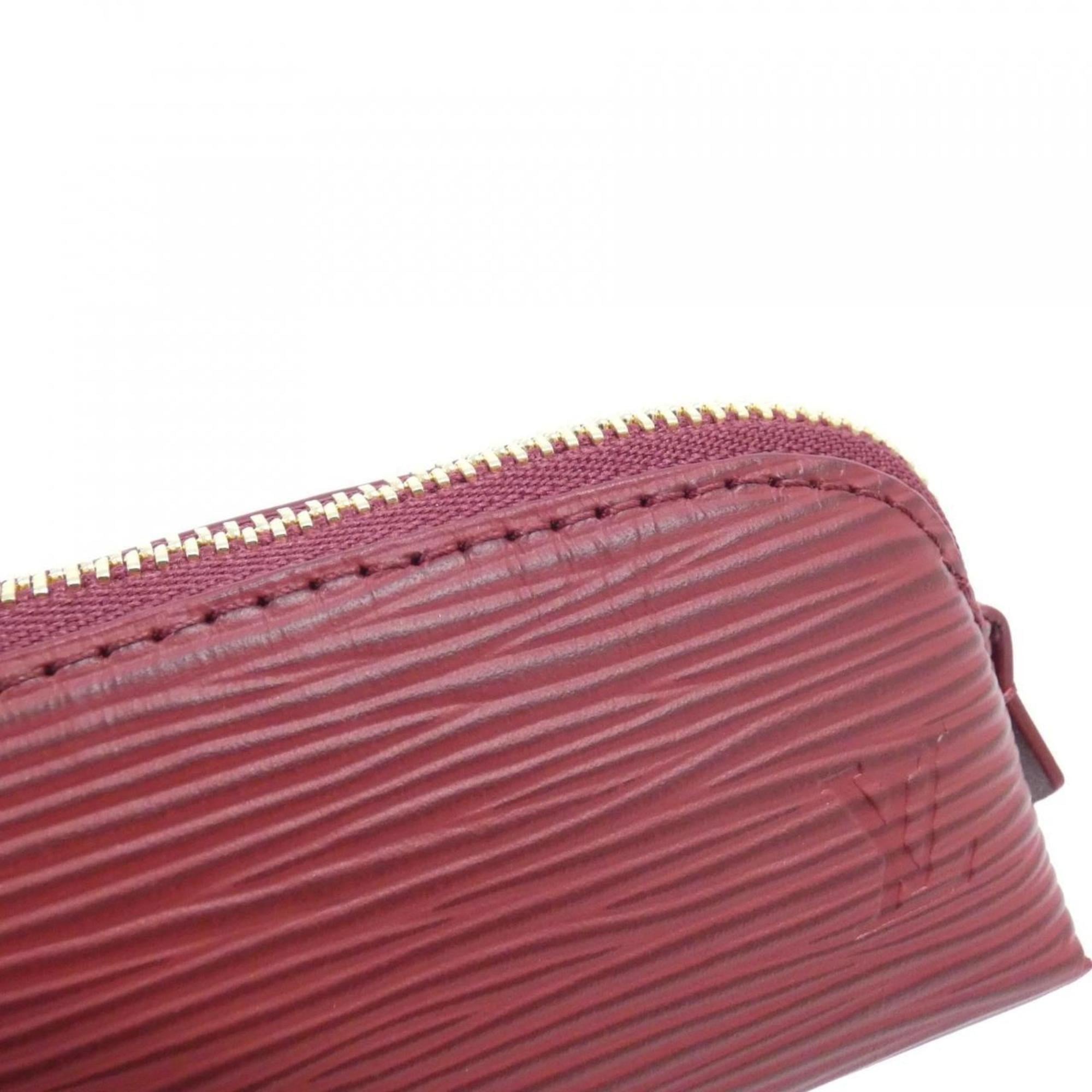 Louis Vuitton Red Color Leather Handbag Pouch (Pre-Owned)