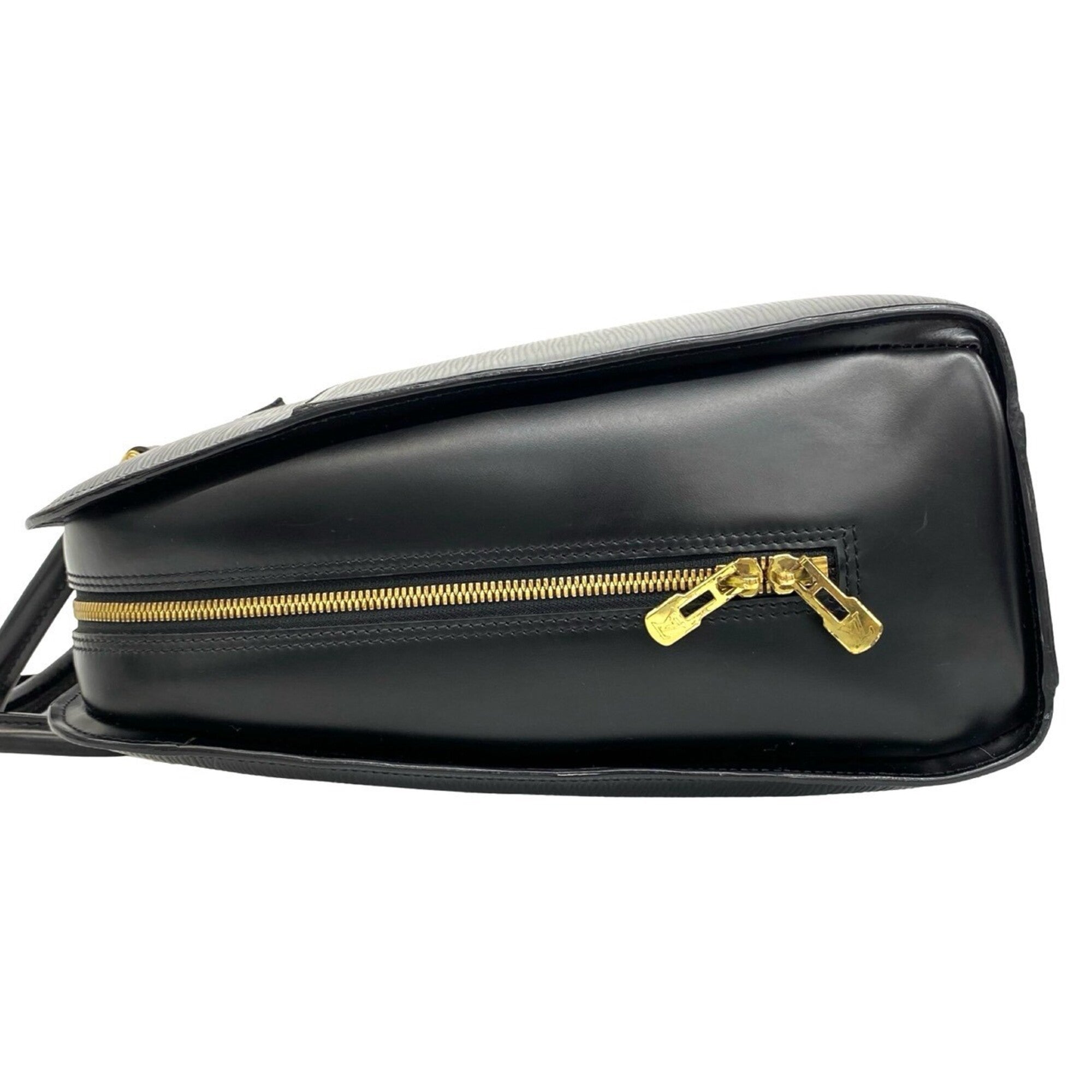 Louis Vuitton Black Leather Briefcase Handbag (Pre-Owned)