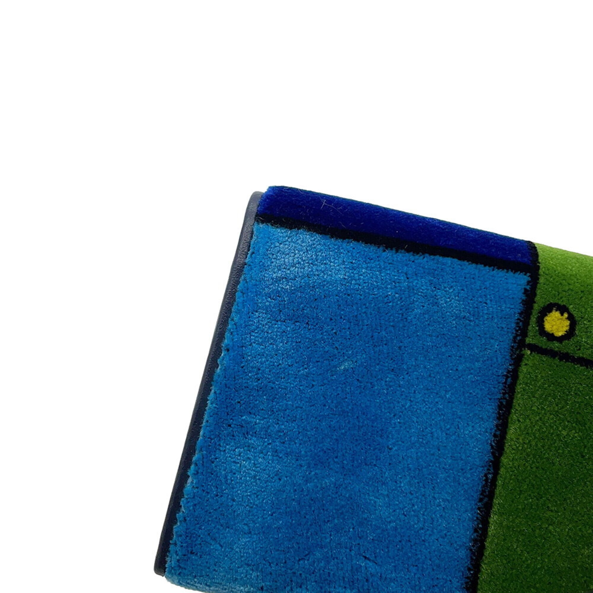 Prada Blue Multi-Color Leather Chain/Shoulder Wallet (Pre-Owned)