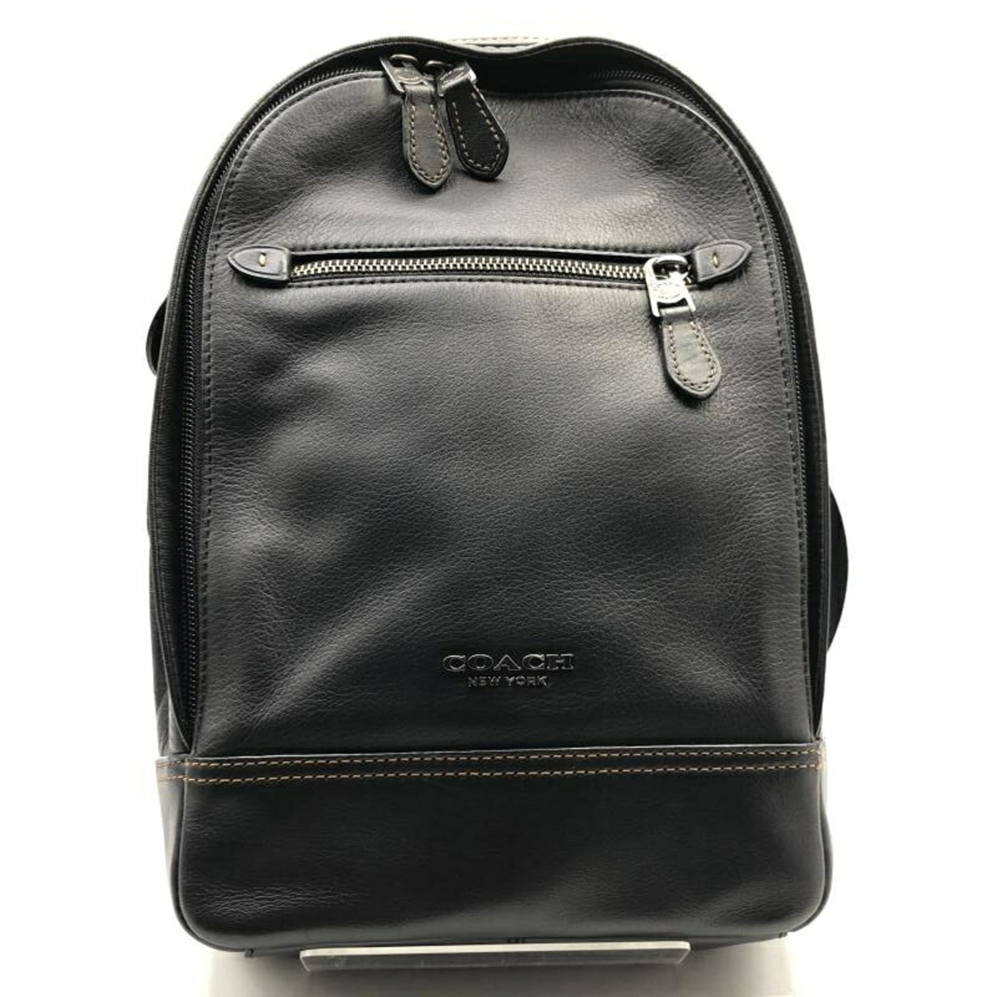 Coach Black Leather Fanny Pack Sling Bag (Pre-Owned)