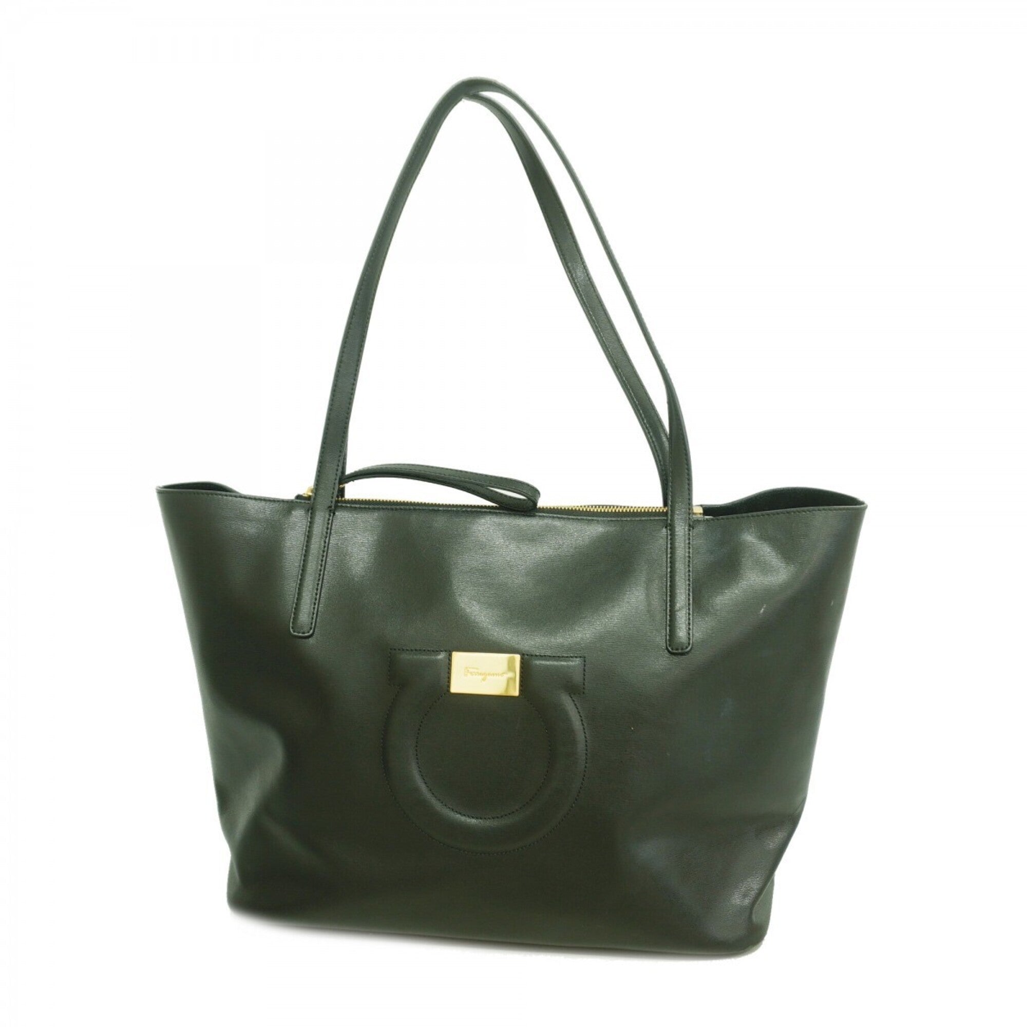 Salvatore Ferragamo Black Leather Tote Bag (Pre-Owned)