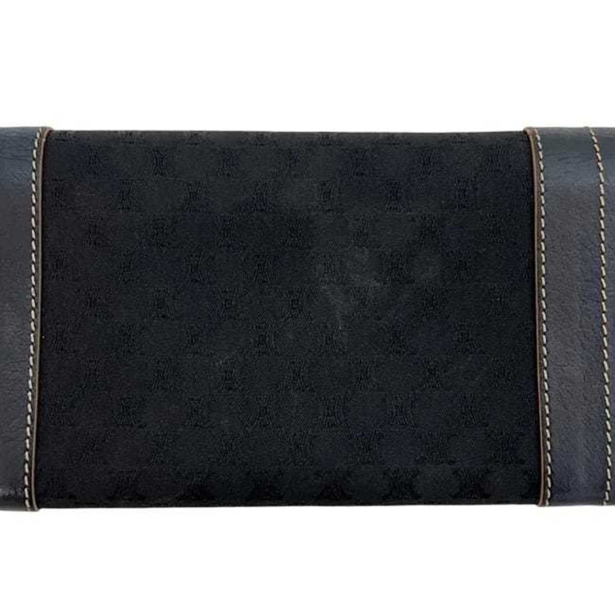 Celine Black Canvas Leather Long Wallet (Bi-Fold) (Pre-Owned)