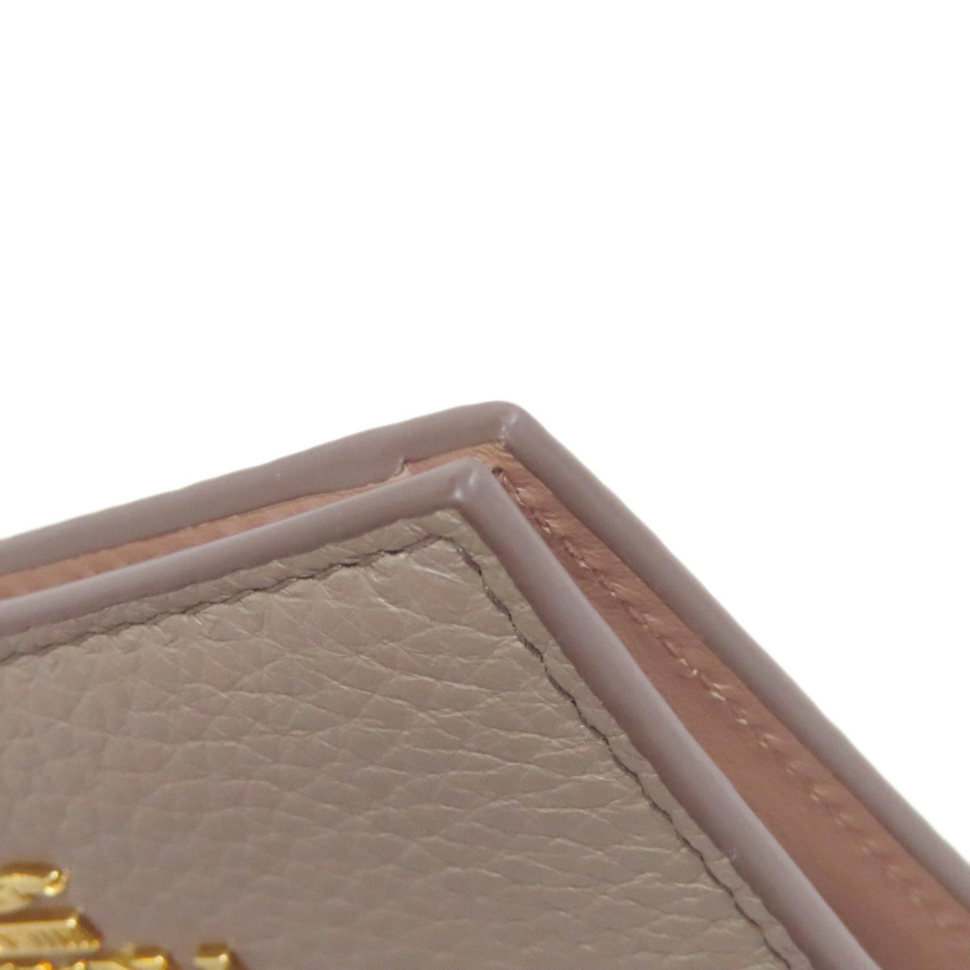 Prada Beige Leather Wallet (Bi-Fold) (Pre-Owned)