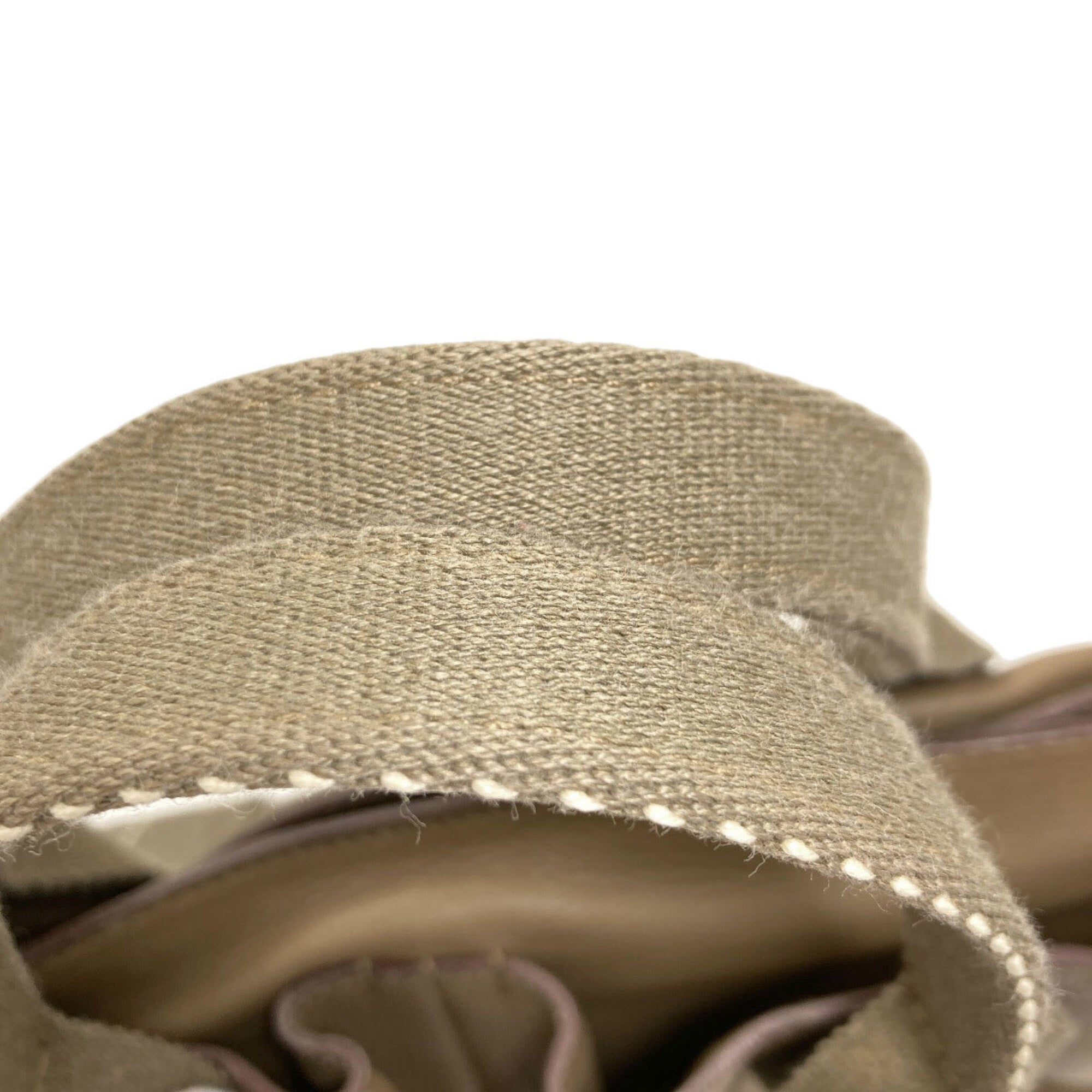 Hermes Caravan Horizontal Khaki Canvas Veau Derma Handbag (Pre-Owned)