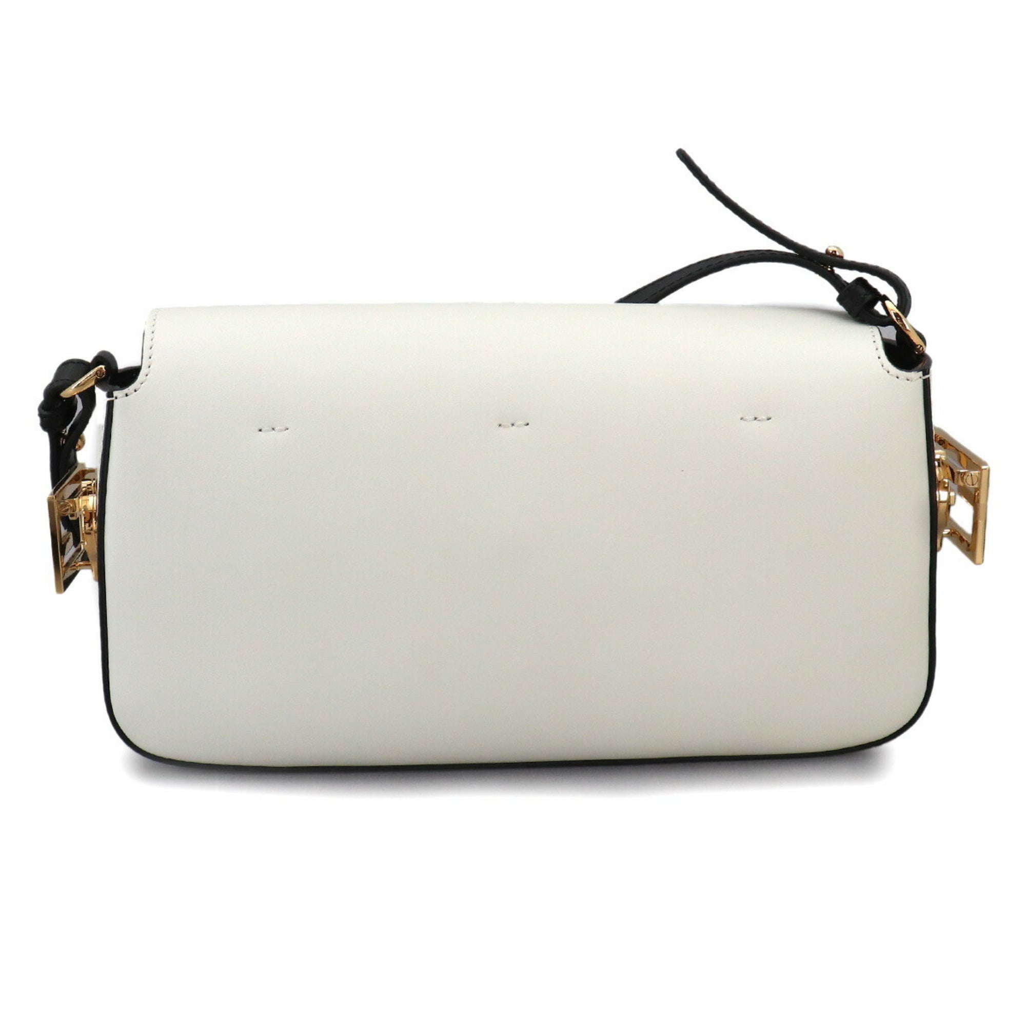 Fendi Black White Leather Handbag (Pre-Owned)