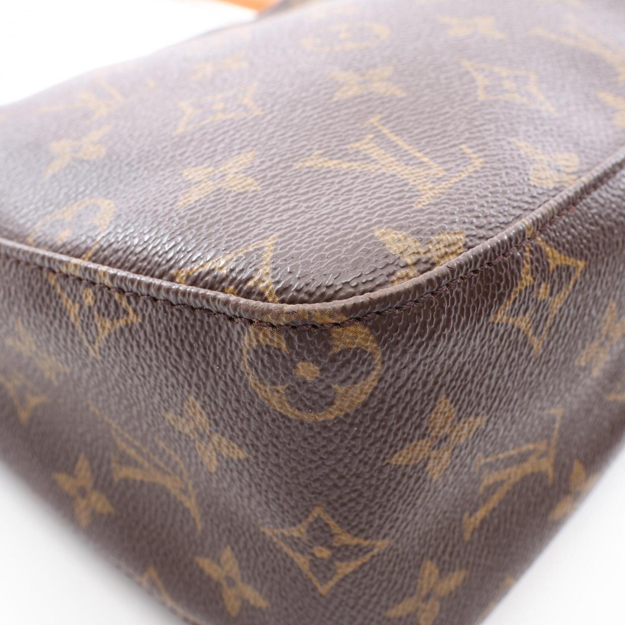 Louis Vuitton Brown Coated Canvas Leather Handbag Shoulder Bag (Pre-Owned)