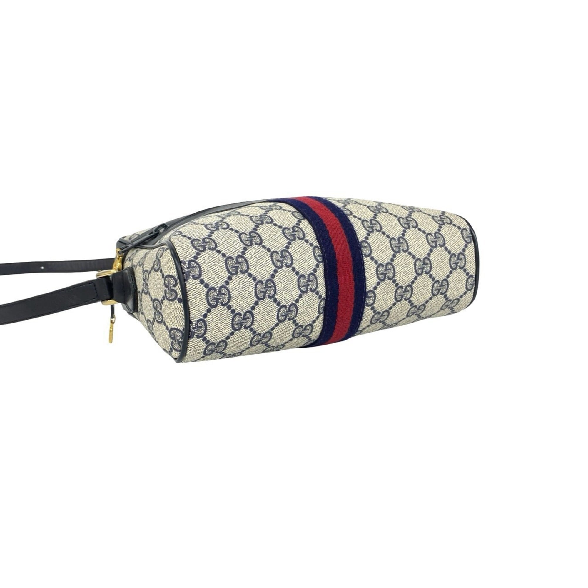 Gucci Navy Red Color Leather Pvc Pochette Shoulder Bag (Pre-Owned)