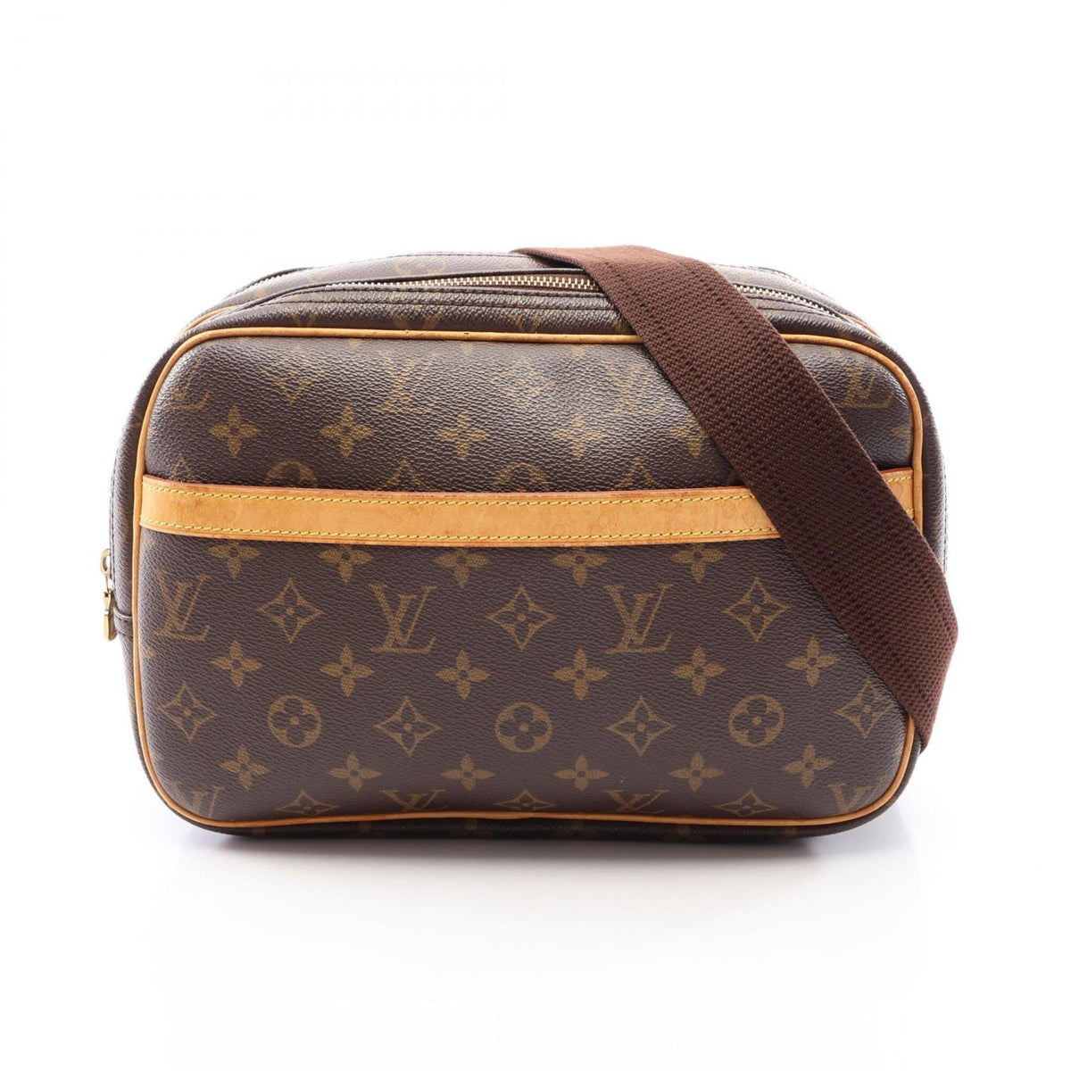 Louis Vuitton Brown Coated Canvas Monogram Leather Handbag Shoulder Bag (Pre-Owned)