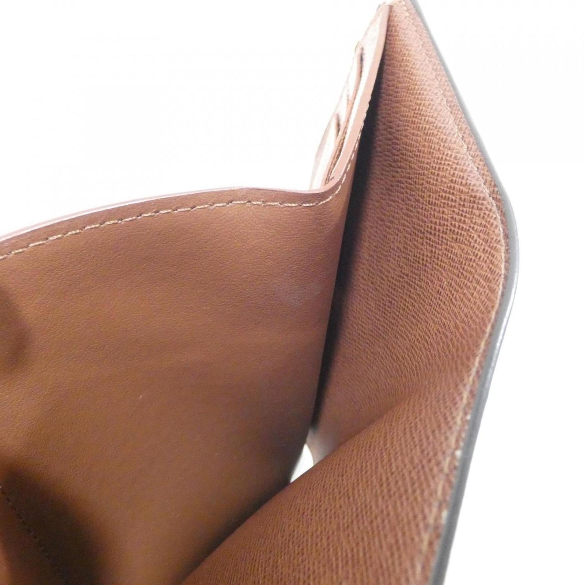 Louis Vuitton Monogram Marron Coated Canvas Wallet (Tri-Fold) (Pre-Owned)