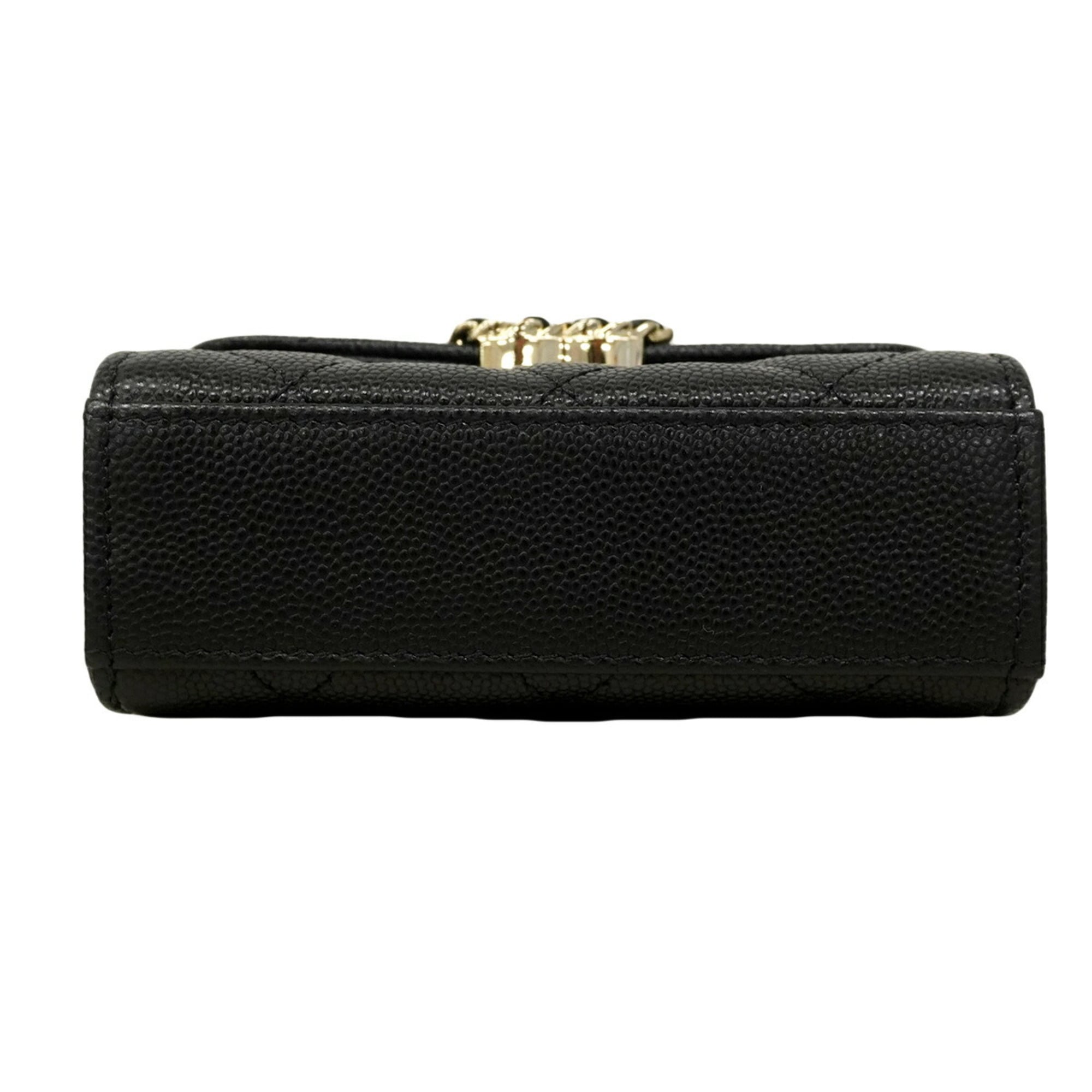Chanel Black Grained Calfskin Handbag (Pre-Owned)