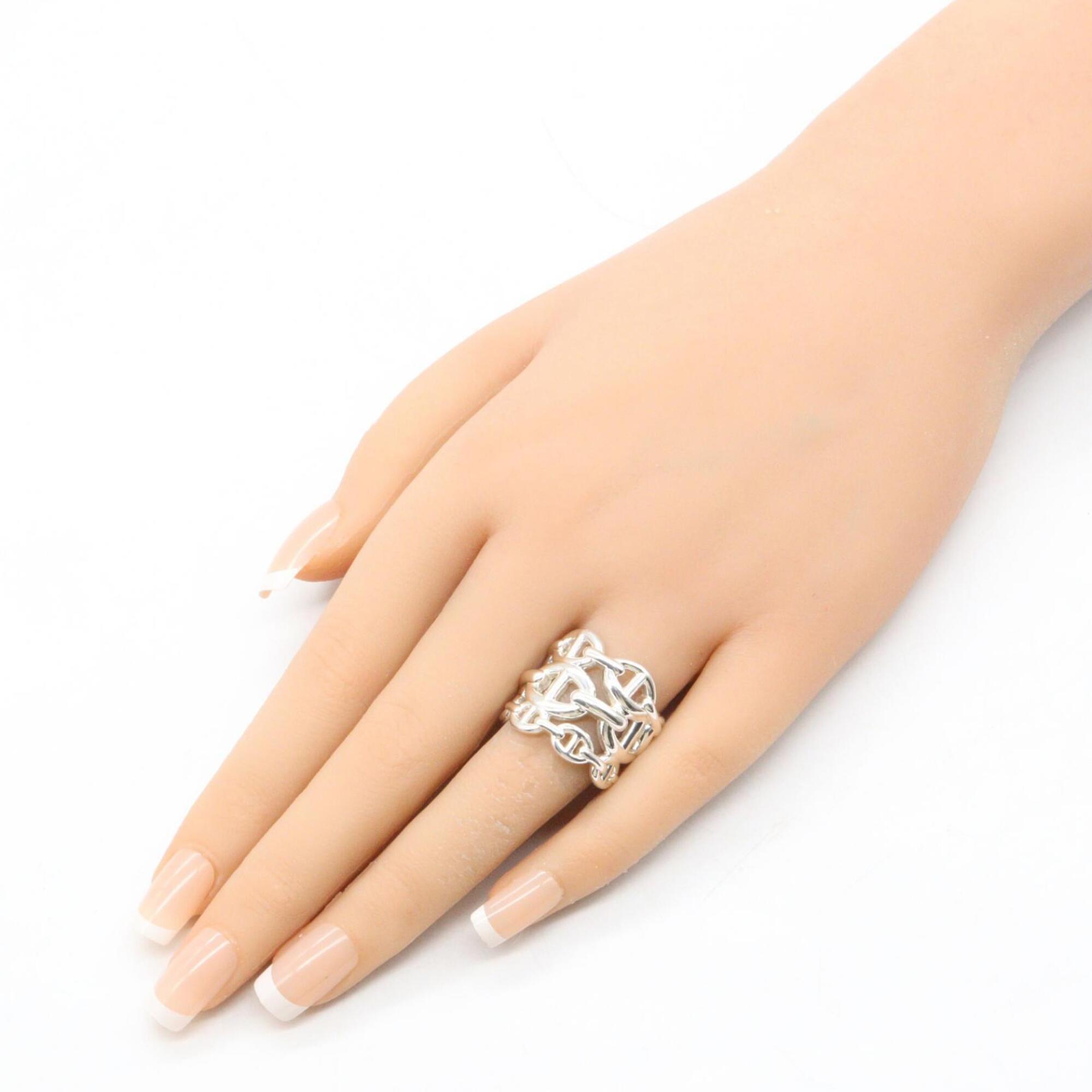 Hermes Silver Silver 925 Band Ring (Pre-Owned)