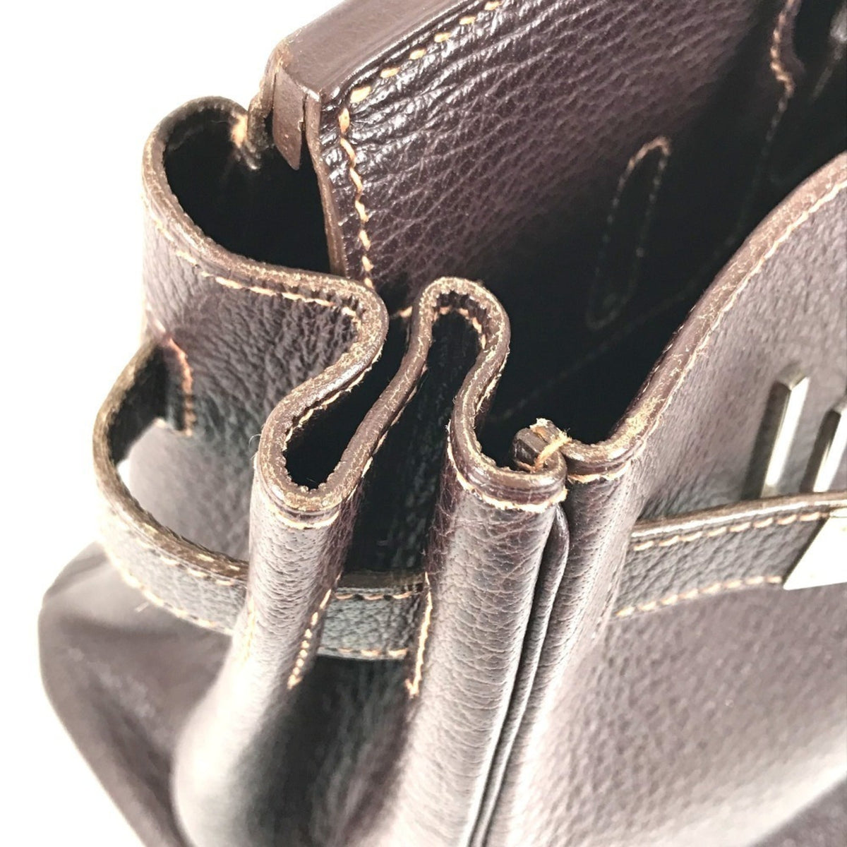 Hermes Brown Havane Fjord Leather Handbag Tote Bag (Pre-Owned)