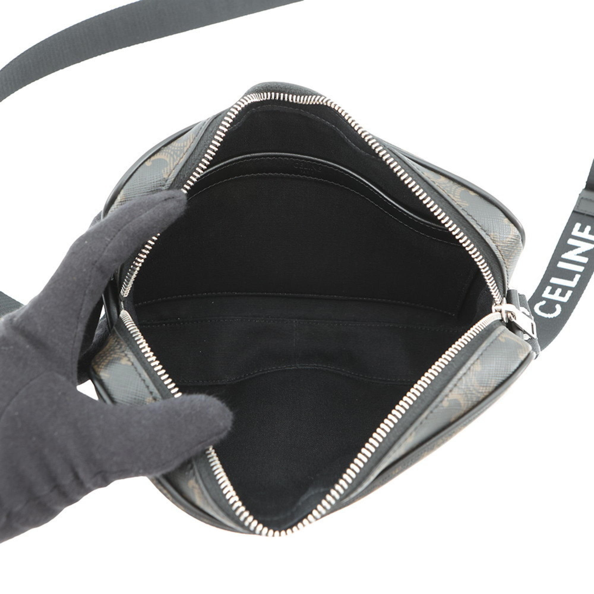 Celine Black Brown Pvc Leather Messenger Bag Shoulder Bag (Pre-Owned)