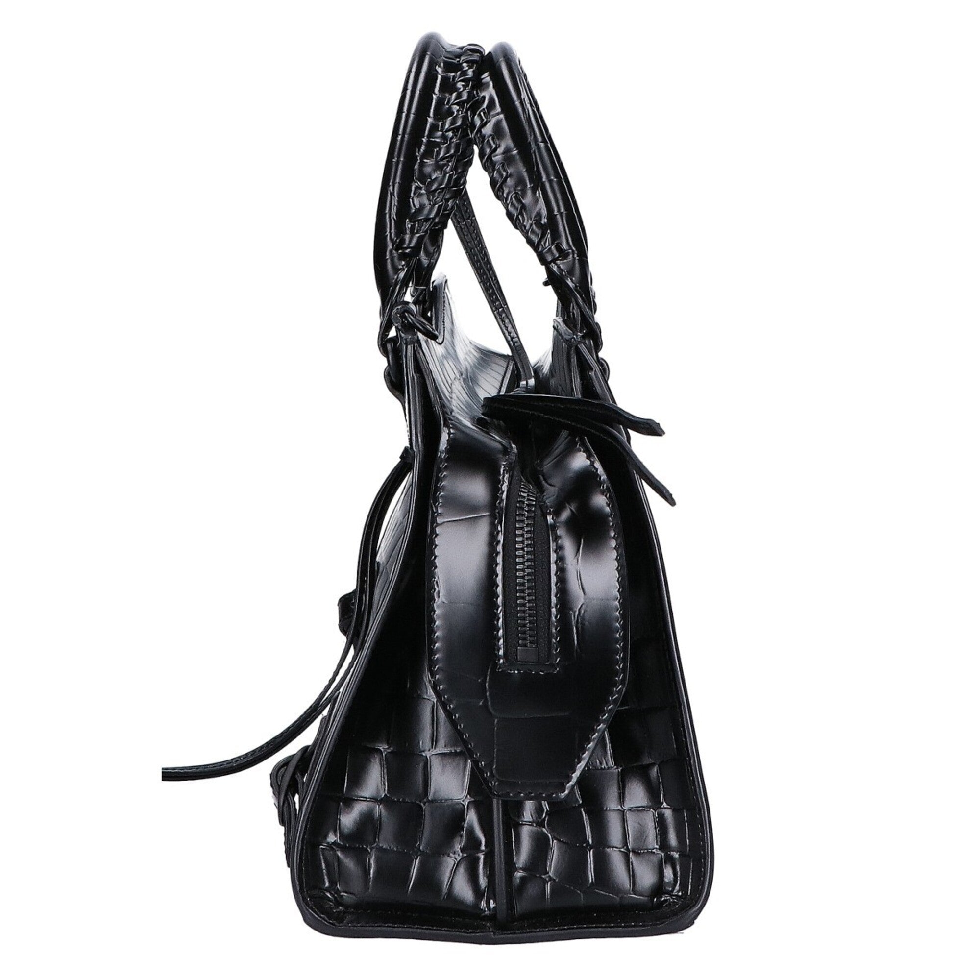 Balenciaga Black Leather Handbag Shoulder Bag (Pre-Owned)