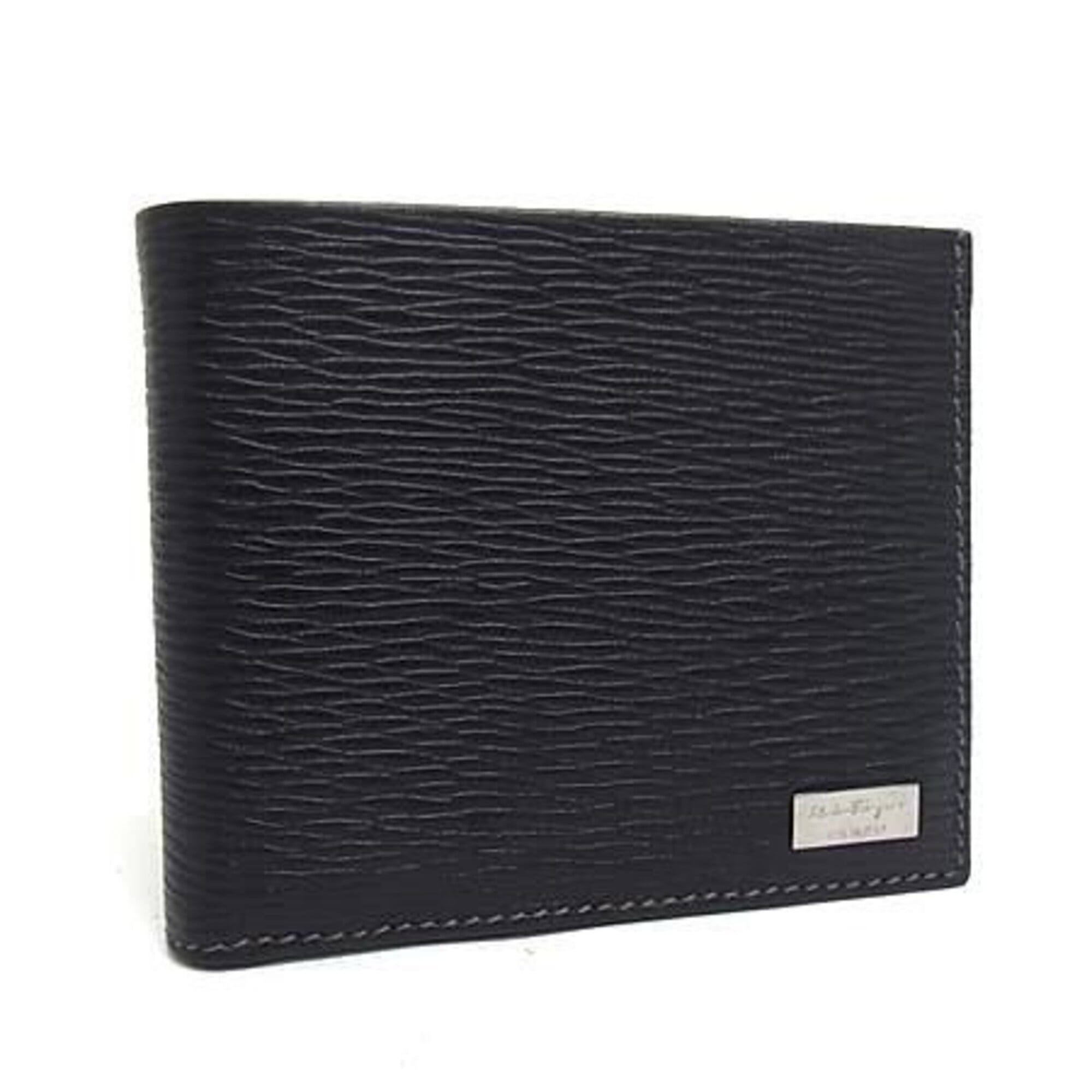 Salvatore Ferragamo Black Leather Wallet (Bi-Fold) (Pre-Owned)