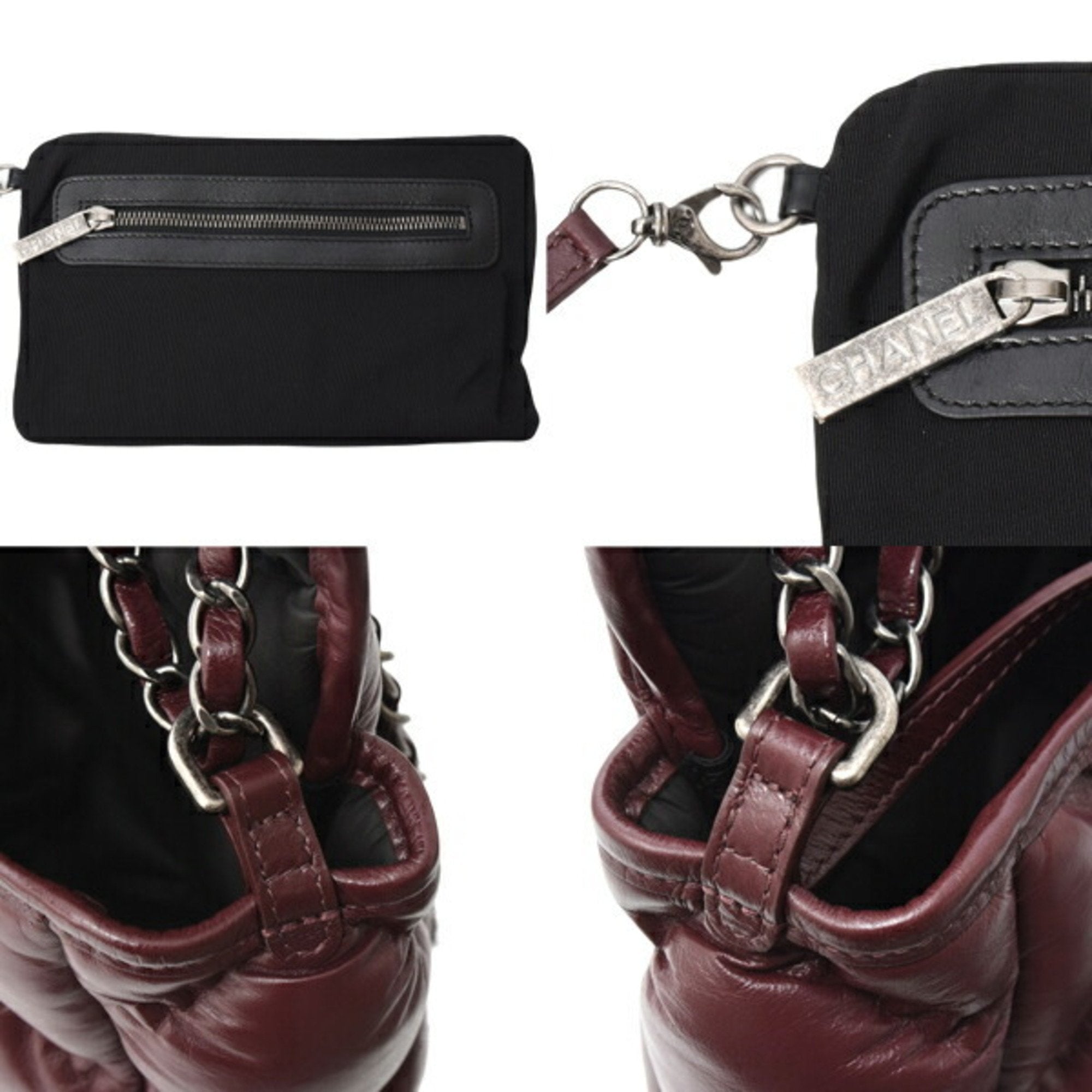 Chanel Matelasse Bordeaux Leather Shoulder Bag (Pre-Owned)