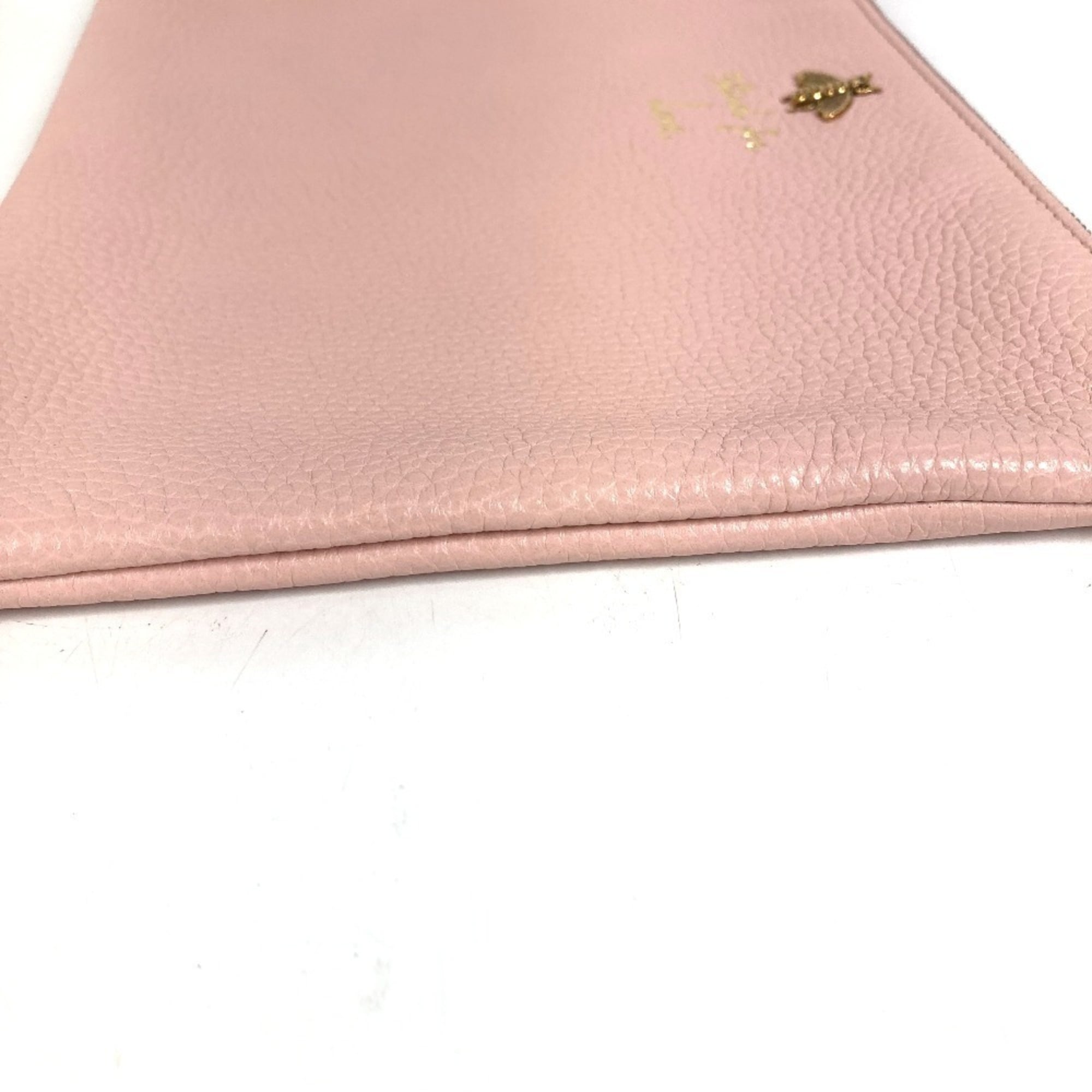 Gucci Pink Leather Clutch Bag Handbag Pouch (Pre-Owned)