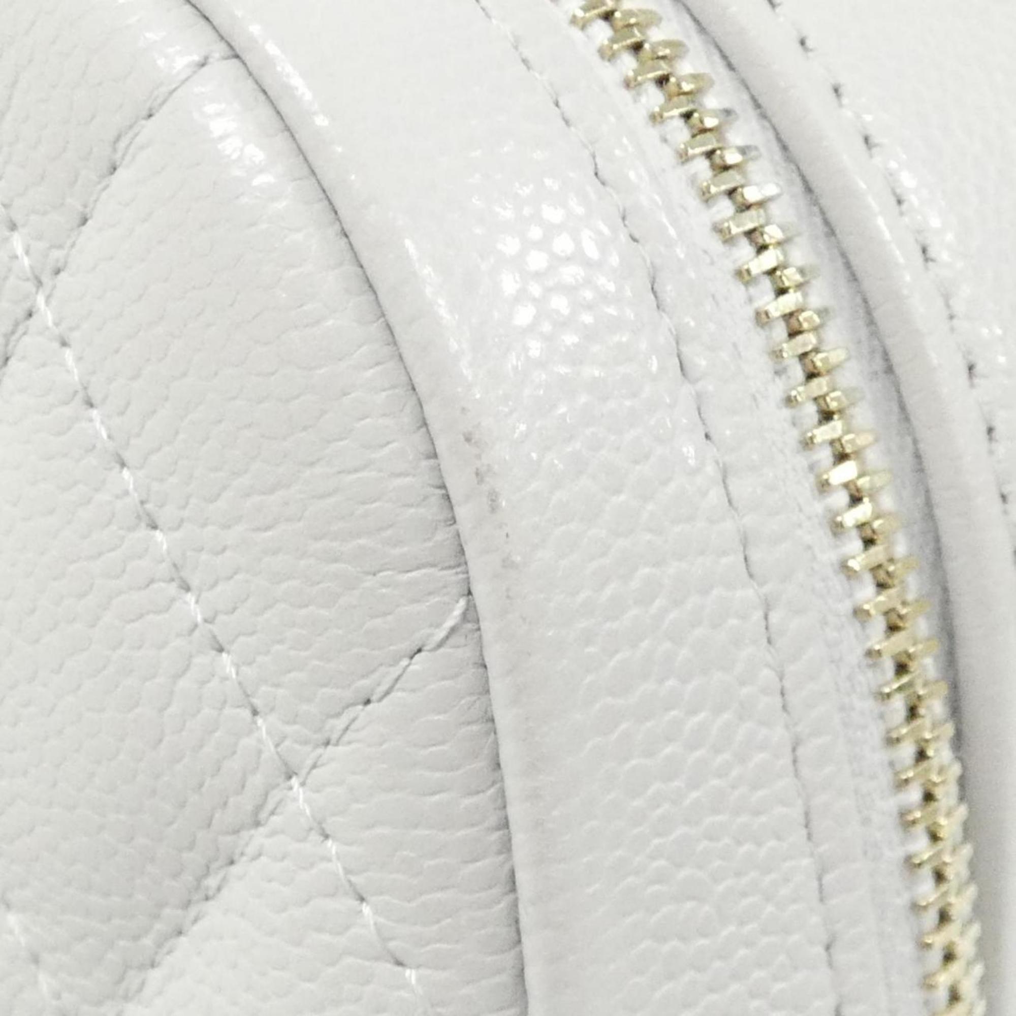 Chanel Light Gray Grained Calfskin Backpack (Pre-Owned)