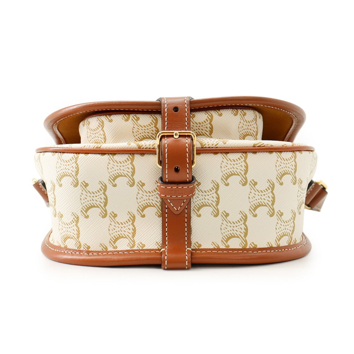 Celine Brown White Pvc Leather Shoulder Bag (Pre-Owned)