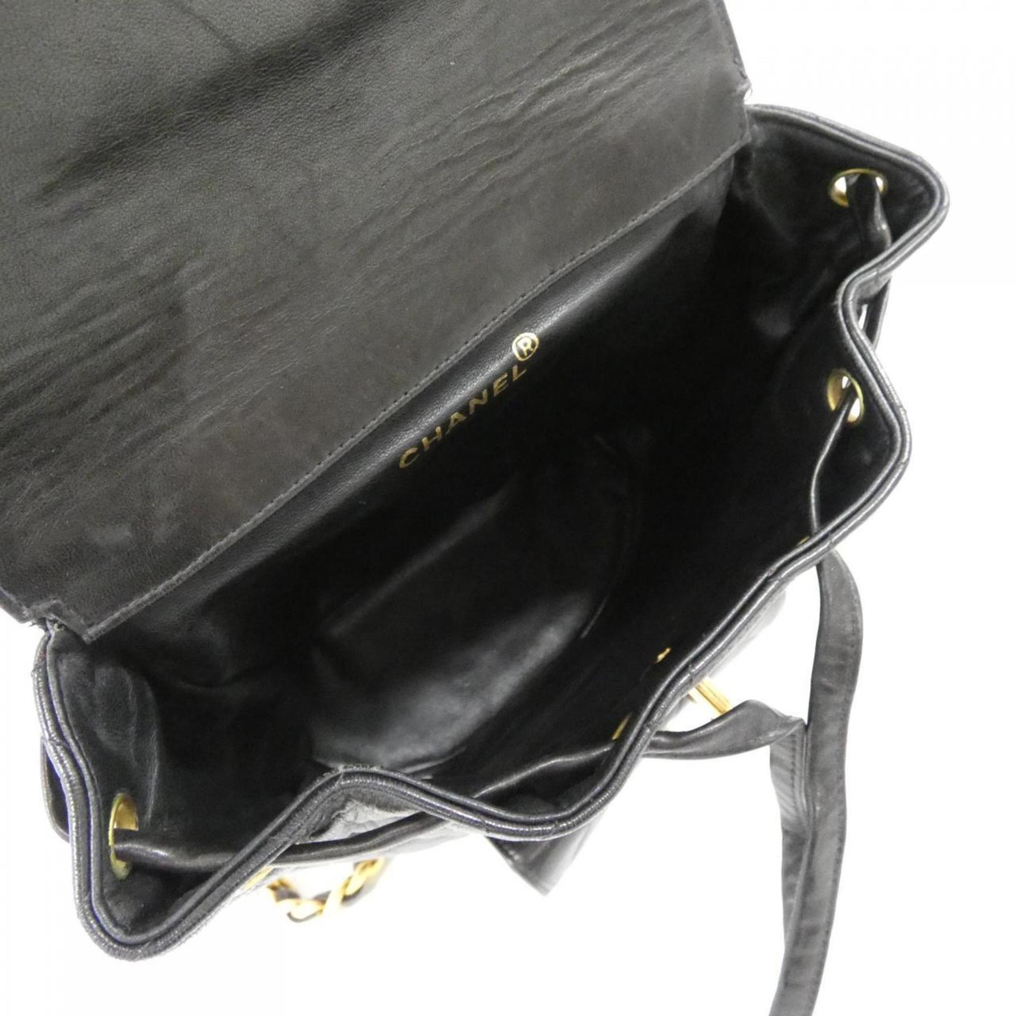 Chanel Black Leather Backpack (Pre-Owned)