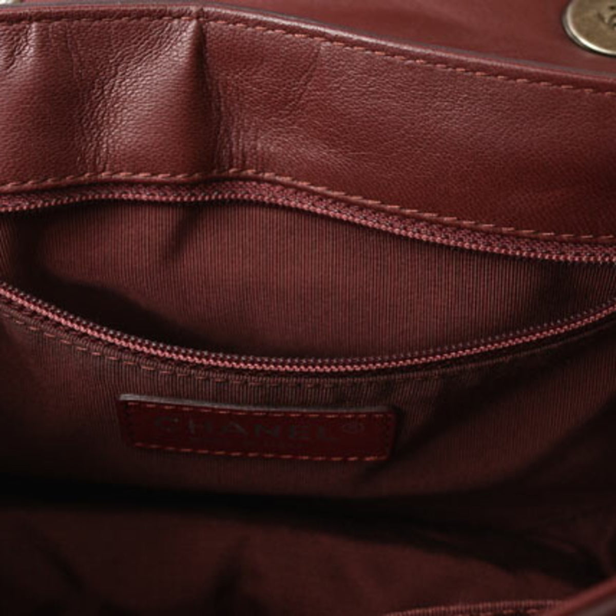 Chanel Bordeaux Saddle Bag Shoulder Bag (Pre-Owned)