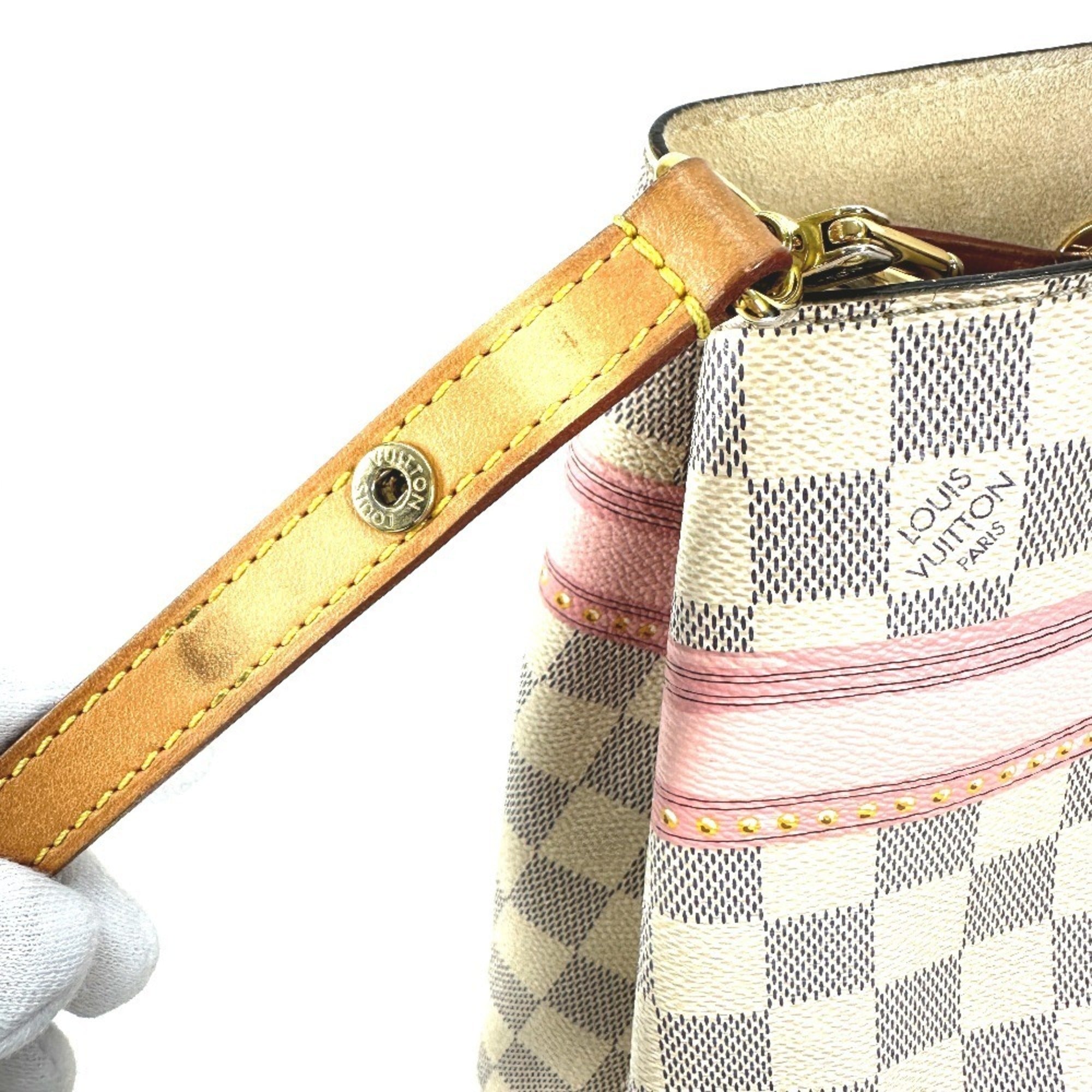 Louis Vuitton White Damier Azur Canvas Shoulder Bag (Pre-Owned)