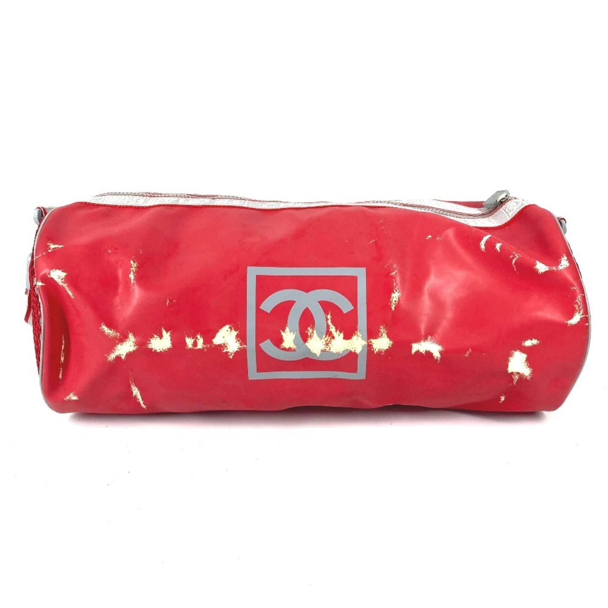 Chanel Red Color White Rubber Shoulder Bag (Pre-Owned)